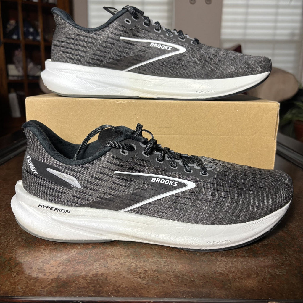 Brooks Hyperion Mens Size 11.5 Grey Black Athletic Road Running Shoes Sneakers