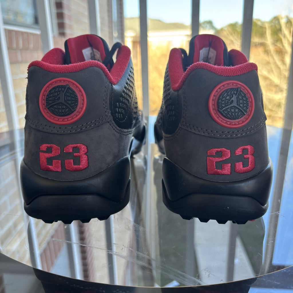 Nike Air Jordan 9 Retro G Shoes Women's Sz 8 Leather Black Red Golf Waterproof
