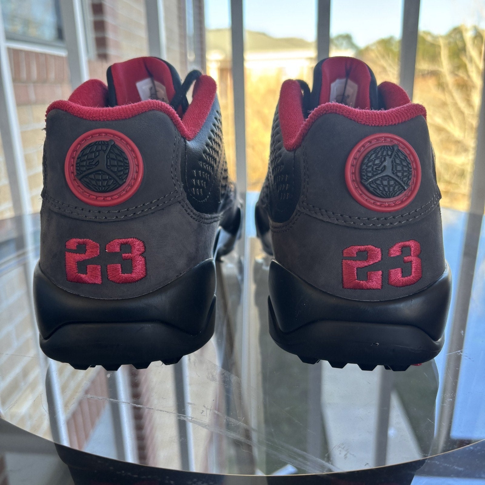 Nike Air Jordan 9 Retro G Shoes Women's Sz 8 Leather Black Red Golf Waterproof