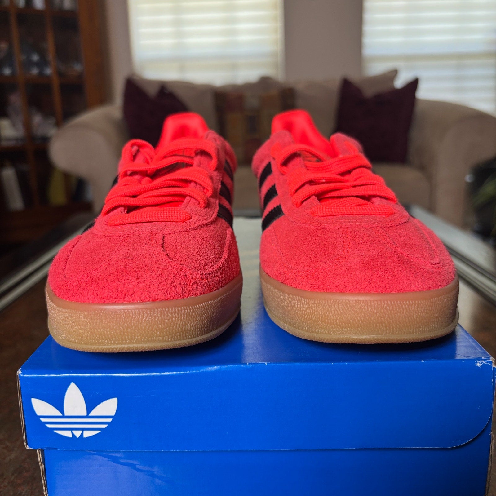 Adidas Gazelle Indoor Red Black Gum Suede Lifestyle Shoes Sneaker Mens Sizes NEW
