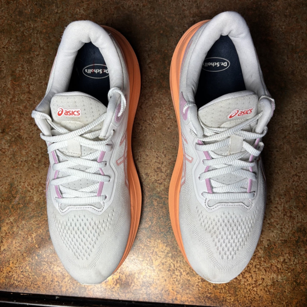 ASICS GT-1000 13 Shoes Women’s 10 White Orange Running Jogging Athletic Sneakers