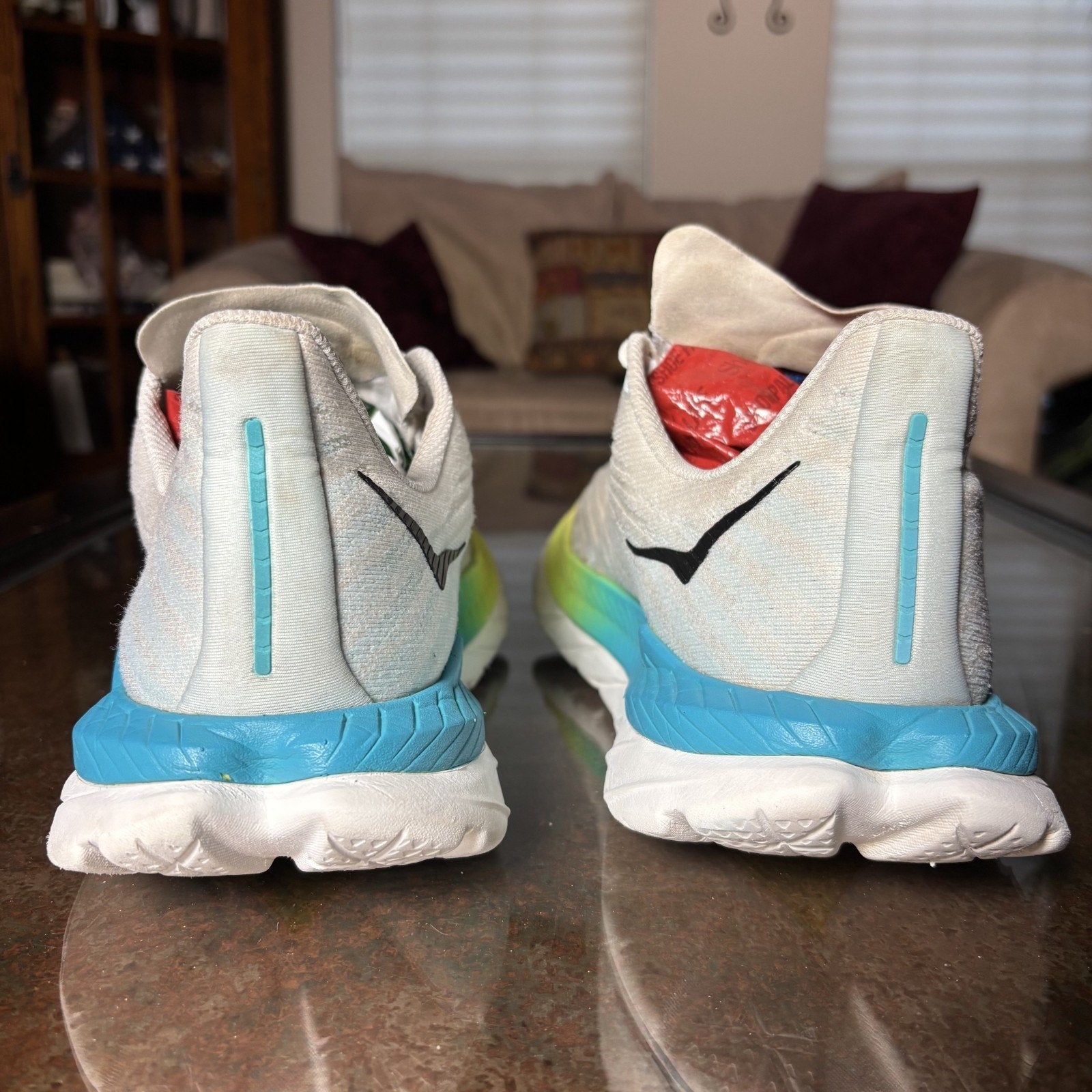 Hoka One One Mach 5 Shoes Mens Size 12.5 White Road Running Athletic Gym Sneaker