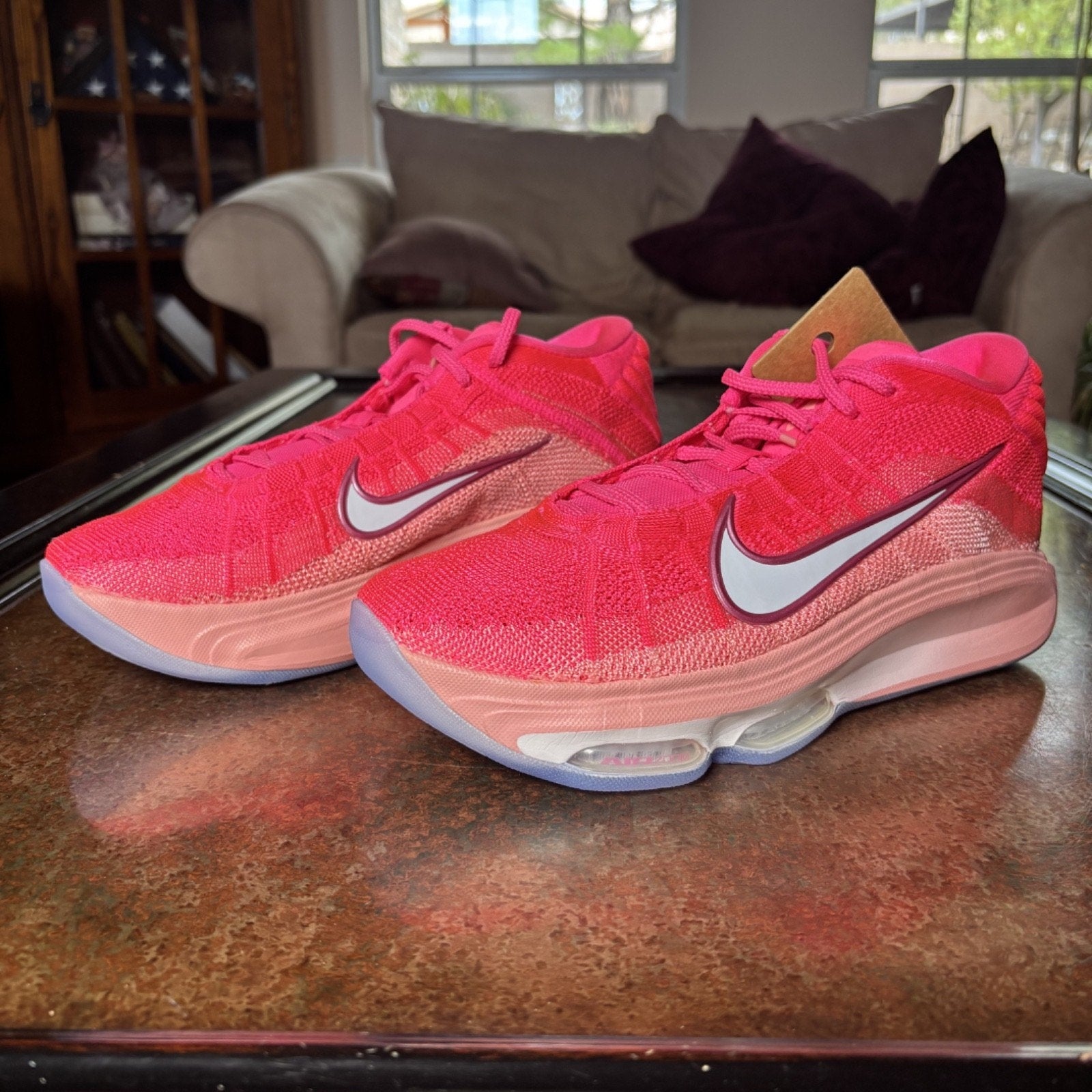 Nike Air Zoom GT Hustle Basketball Shoes Mens Sz 9.5 Pink Athletic Sneakers NEW