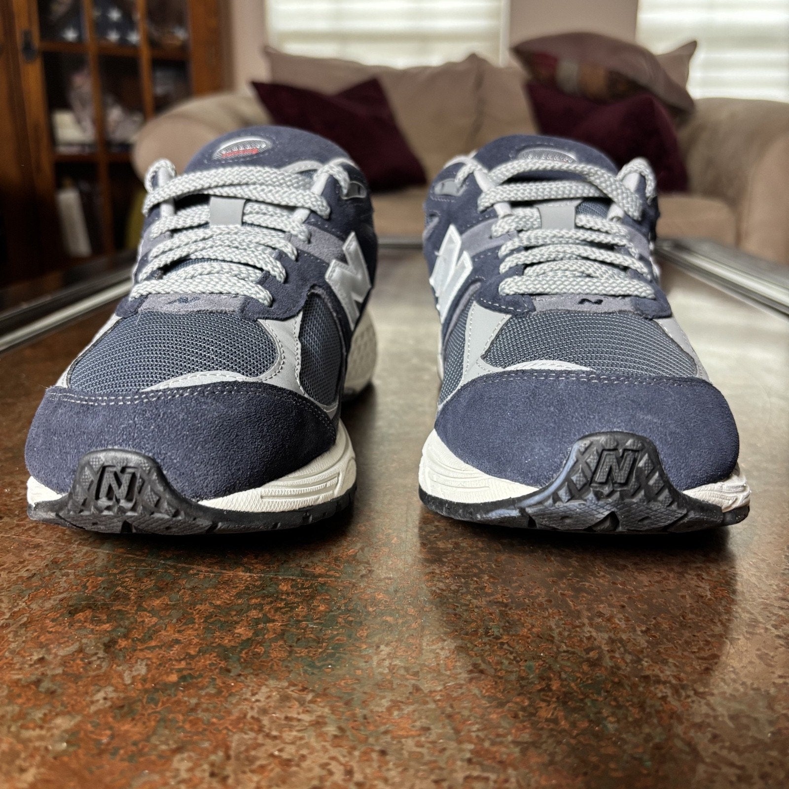 New Balance 2002R Running Shoes Mens 9.5 Blue Grey White Comfort Casual Sneakers