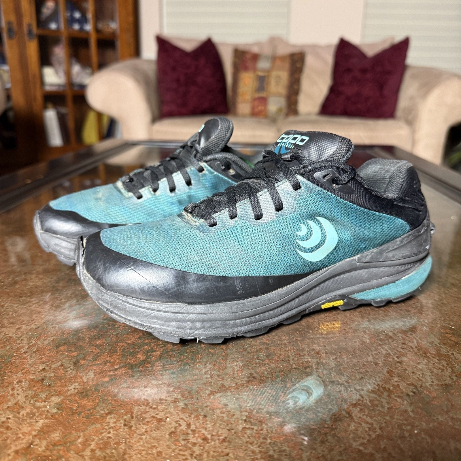 Topo Athletic Ultraventure Pro Womens Size 6.5 Teal Black Trail Running Sneakers