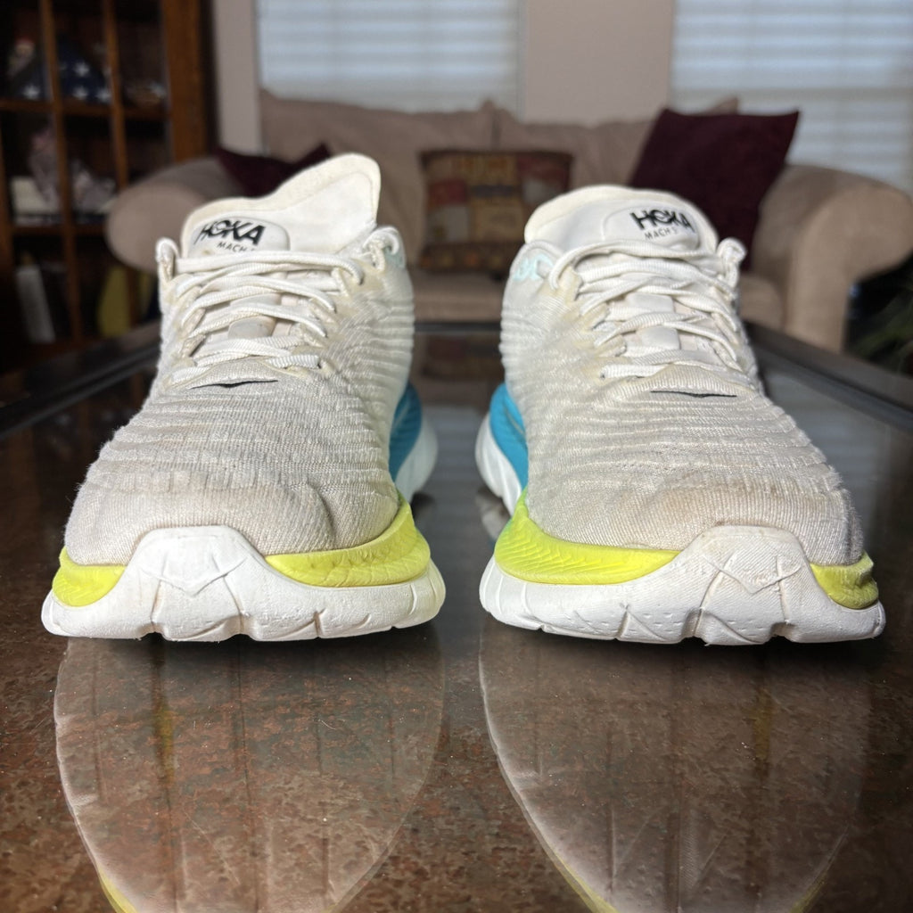 Hoka One One Mach 5 Shoes Mens Size 12.5 White Road Running Athletic Gym Sneaker
