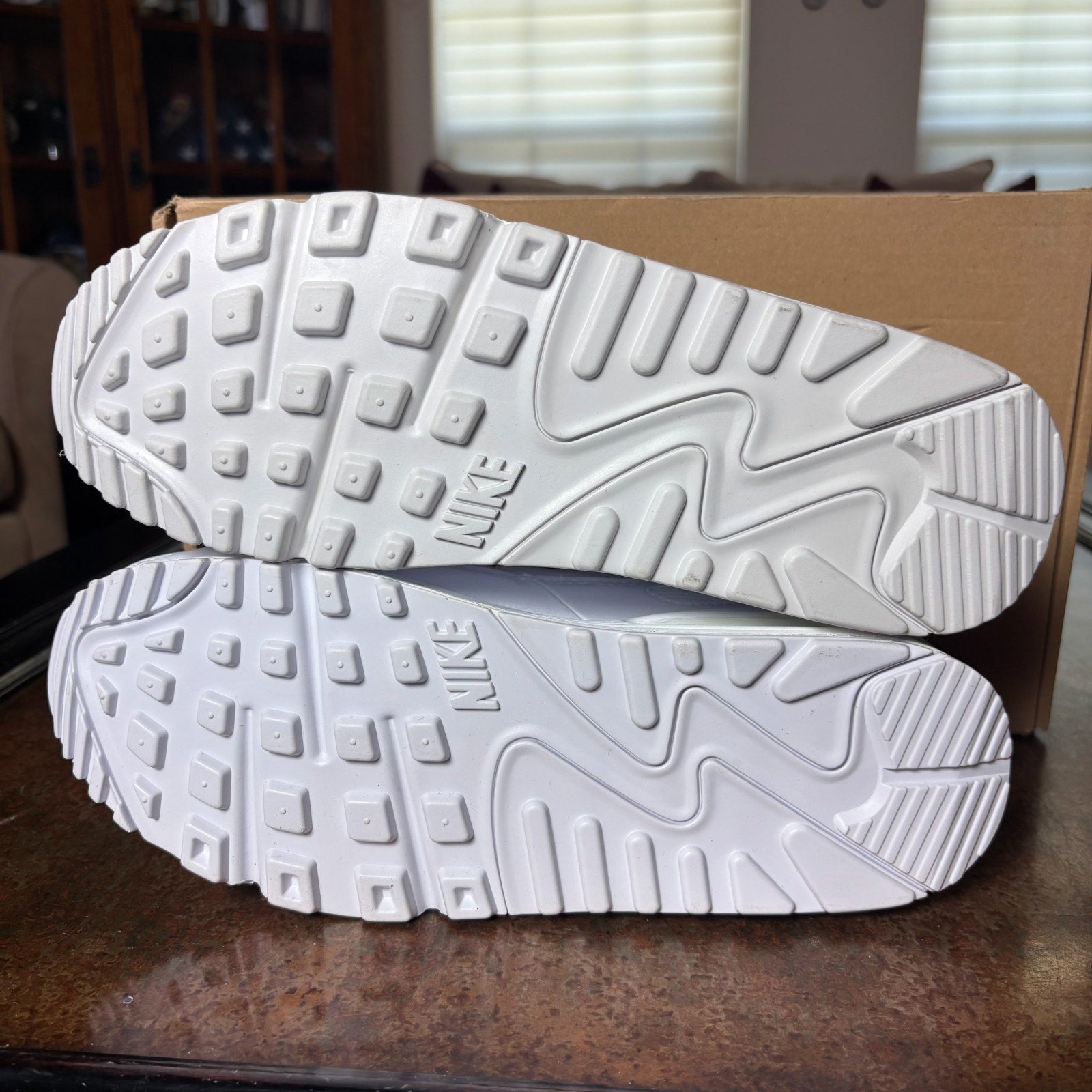 Nike Air Max 90 White Leather Mesh Athletic Lifestyle Sneakers Women's Sizes NEW