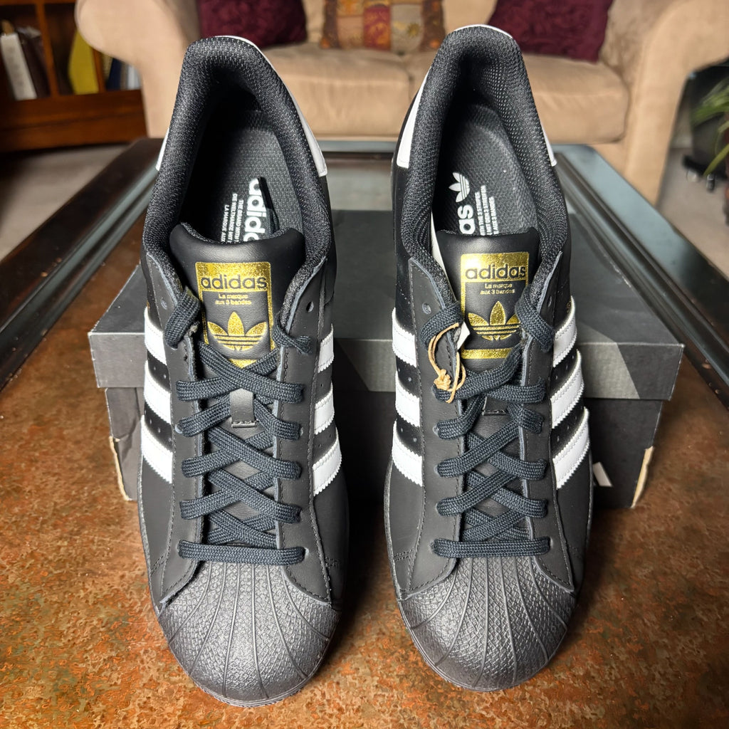 Adidas Originals Superstar Black White Leather Casual Shoes Sneakers Mens Sizes