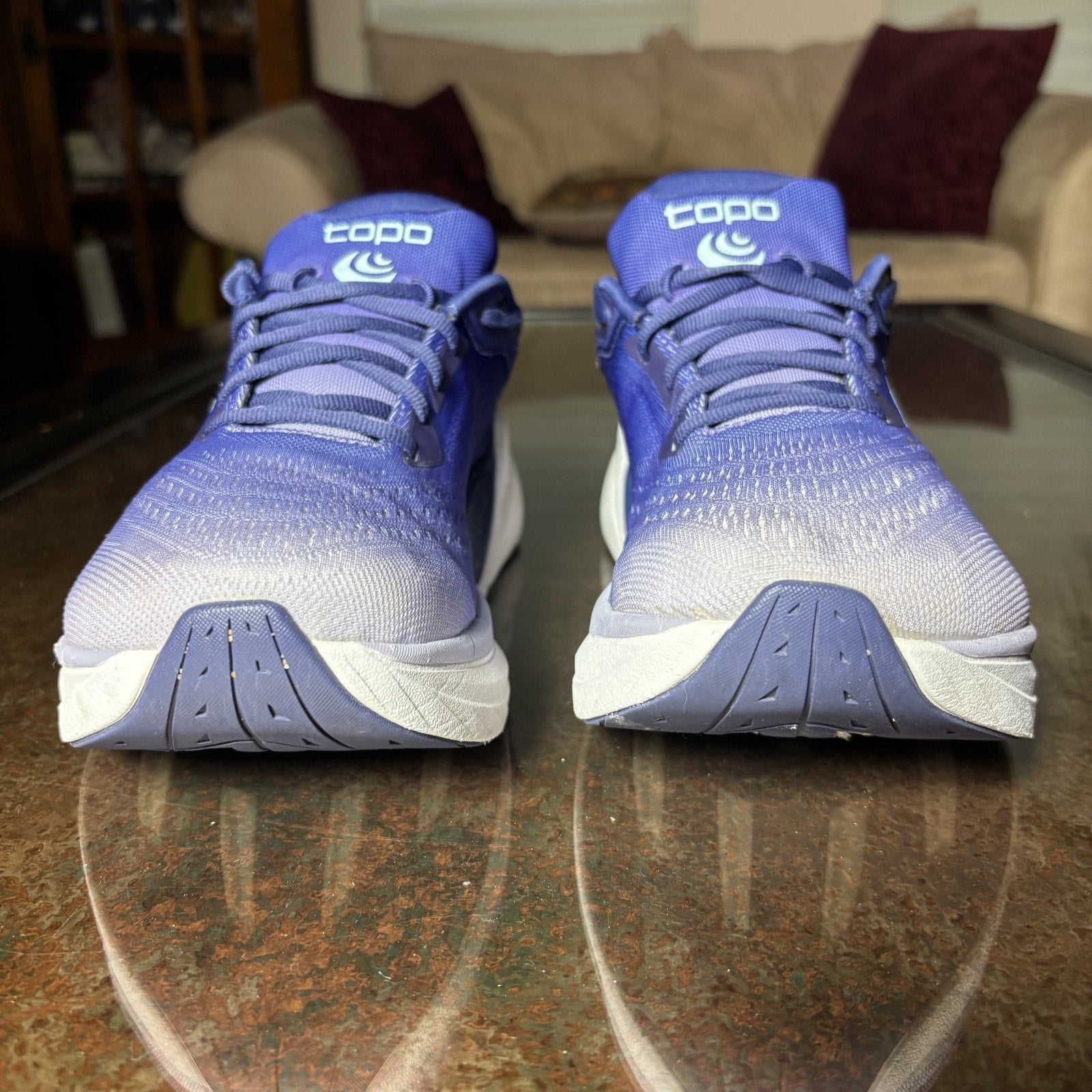 Topo Athletic Phantom 4 Shoes Women's 8 Purple White Road Running 5MM Drop Gym