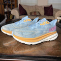 Hoka One One Clifton 9 Running Shoes Women's 8.5 D Wide Blue Athletic Sneakers