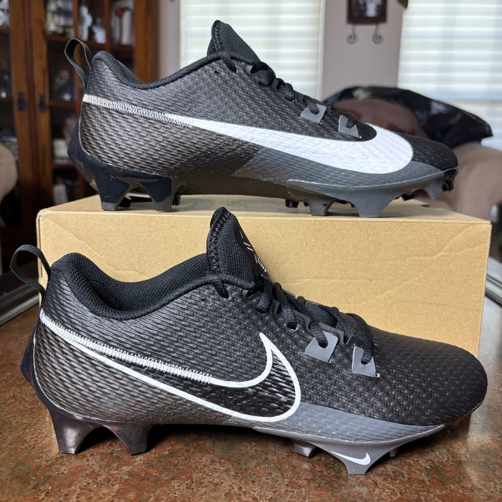 Nike Vapor Edge Speed 360 2 Football Cleats Mens Size 14 Black Grey White NEW