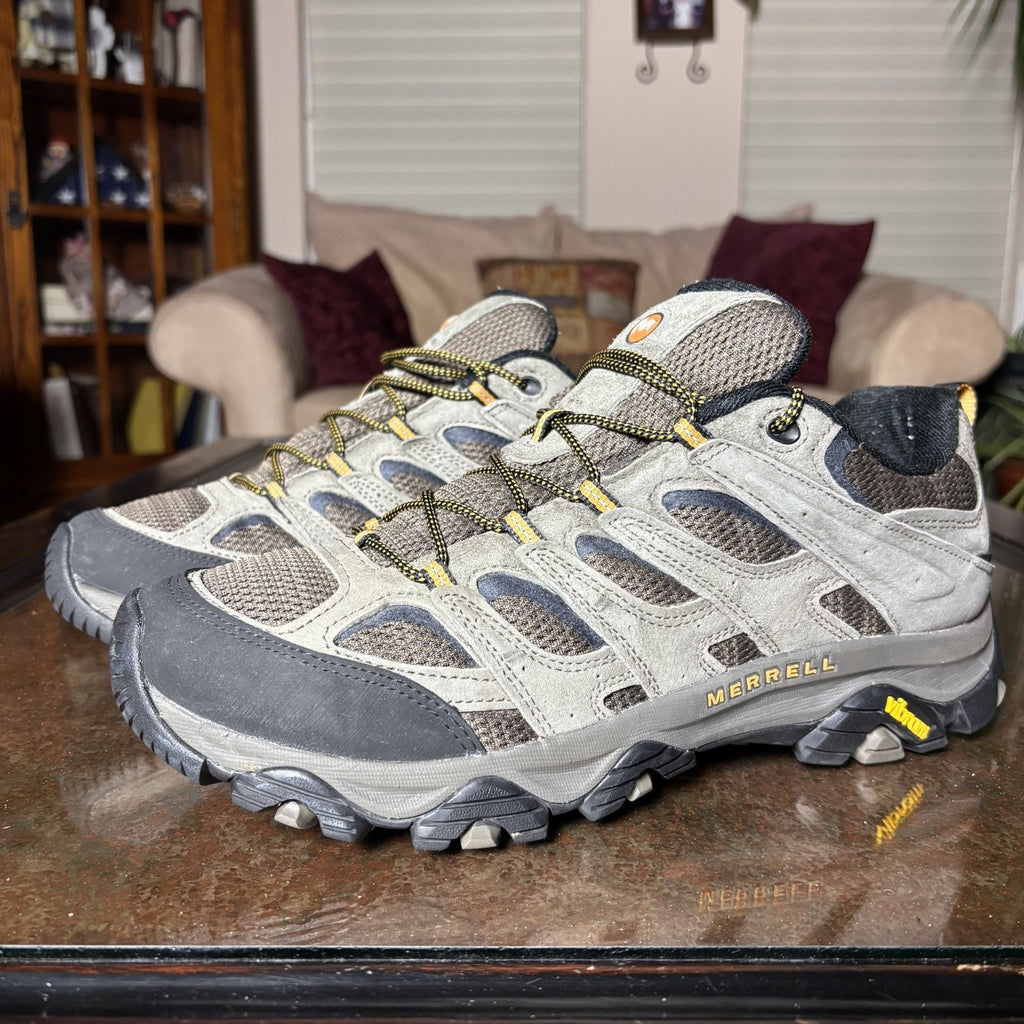 Merrell All Out Blaze Hiking Shoes Men's 9 Khaki Brown Athletic Trail Sneakers