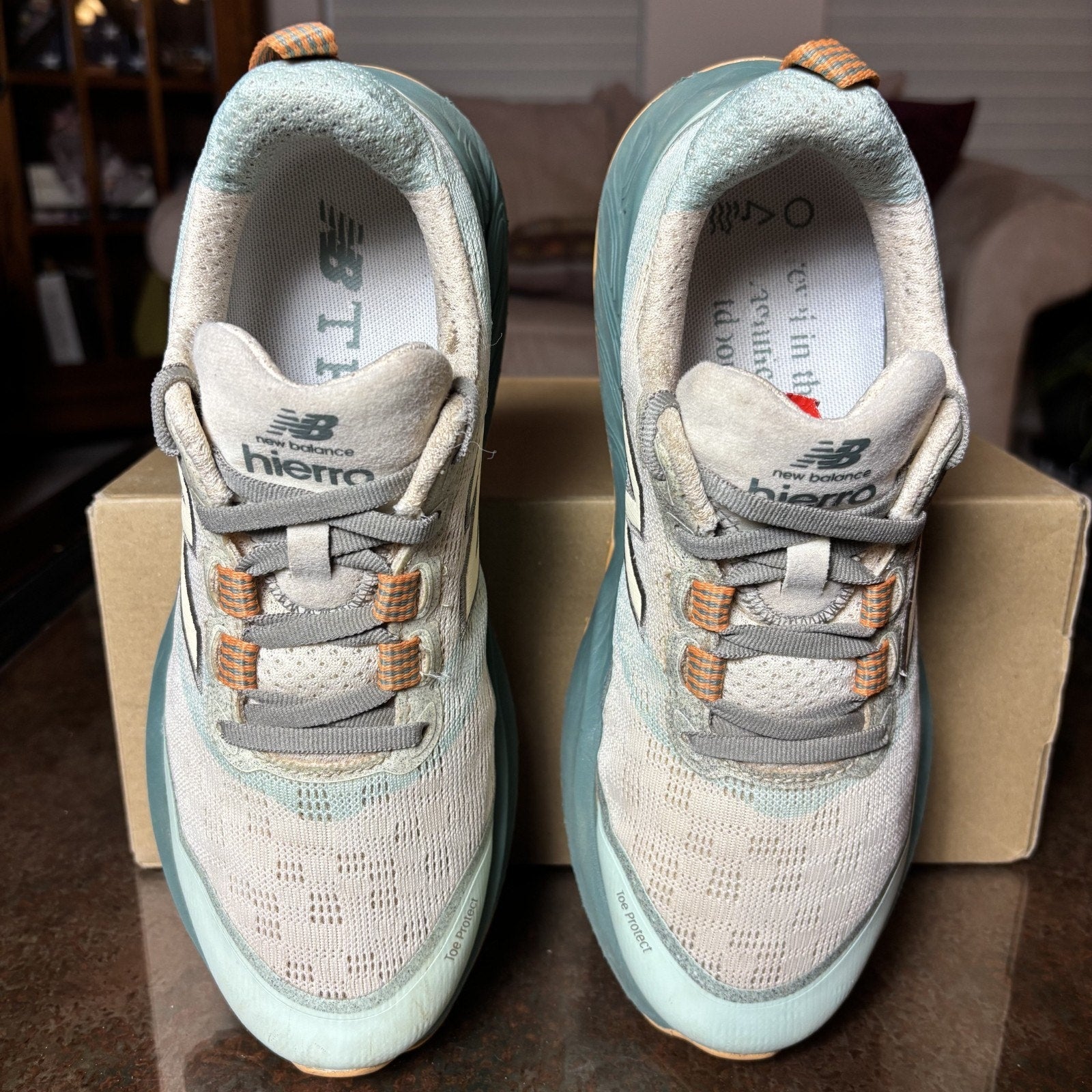 New Balance Fresh Foam X Hierro V9 Shoes Women's 8.5 Beige Green Trail Running