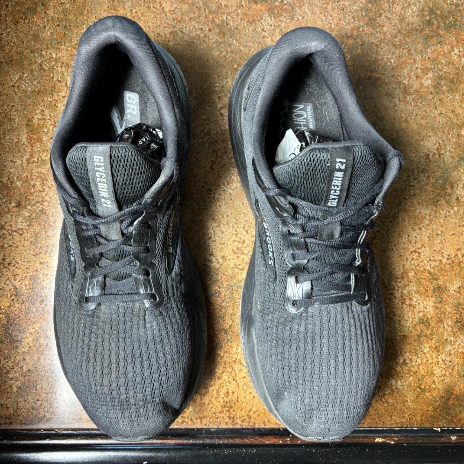 Brooks Glycerin 21 Shoes Men's Size 14 Black Running Athletic Comfort Sneakers