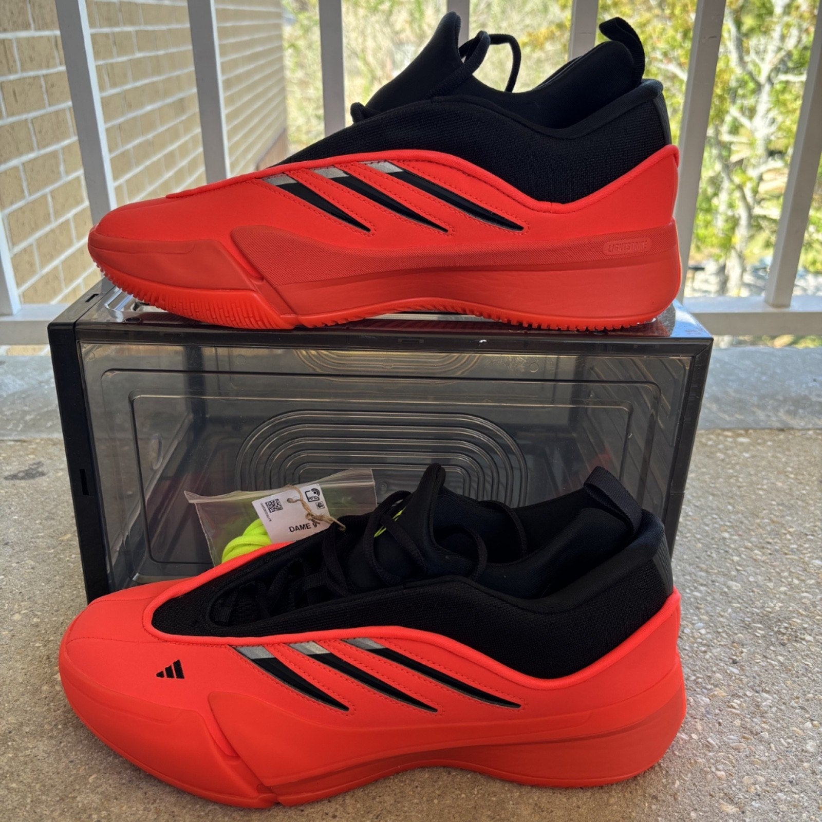 Adidas Dame 9 Shoes Mens Size 7.5 Solar Red Basketball Athletic Sneakers IE3627