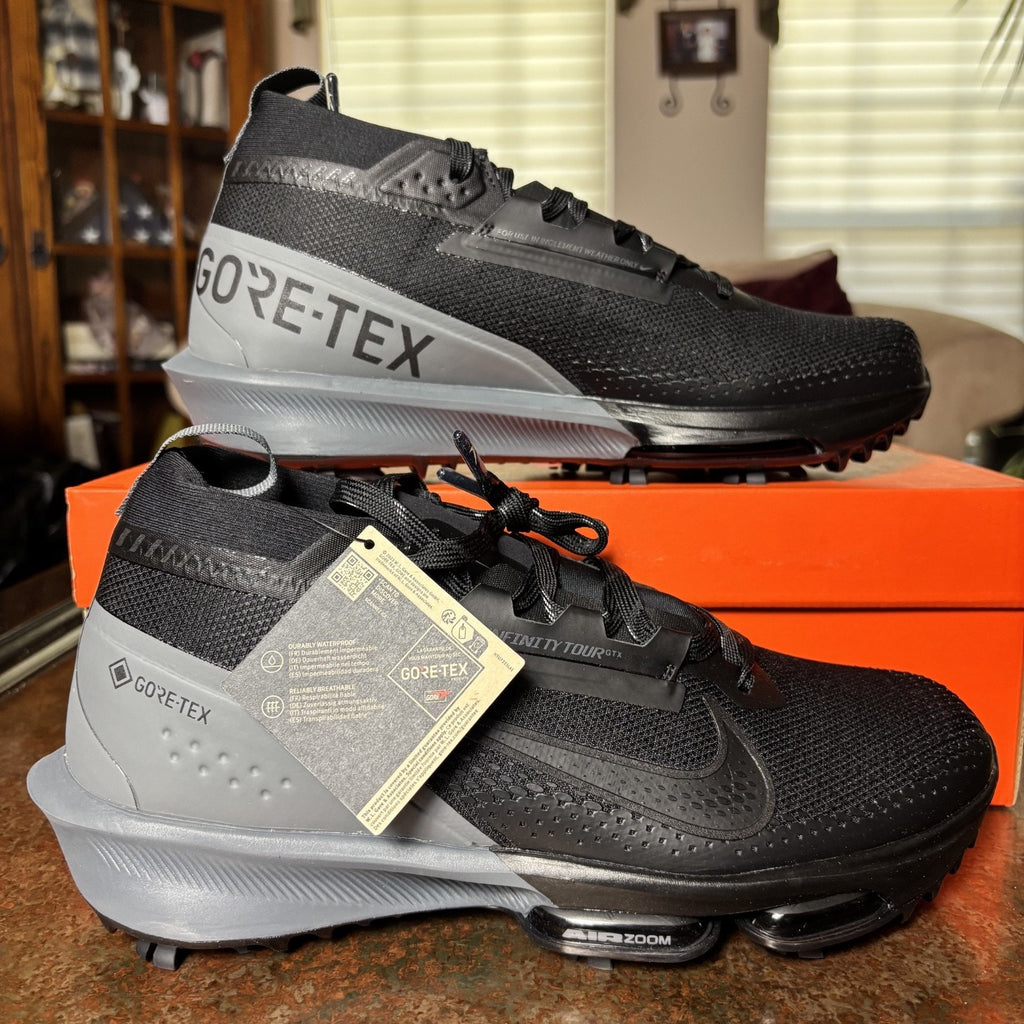 Nike Air Zoom Infinity Tour 2 Next% GTX Golf Shoes Black Grey Cleats Mens Sizes