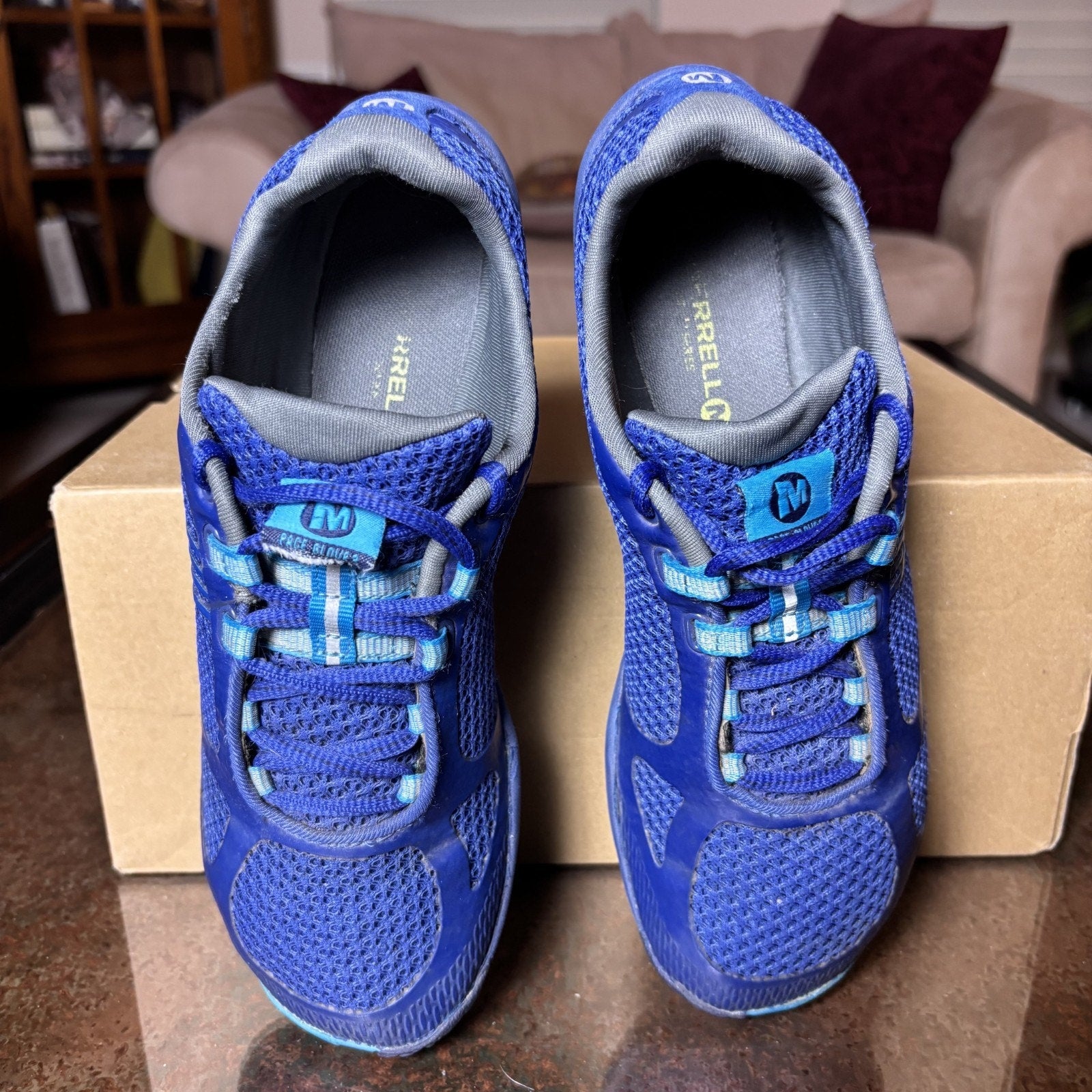 Merrell Pace Glove 3 Shoes Womens 7.5 Blue Athletic Barefoot Minimalist Sneaker
