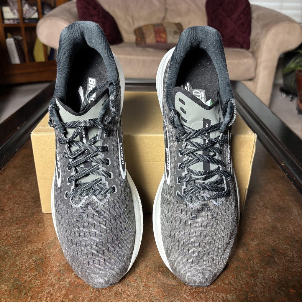 Brooks Hyperion Mens Size 11.5 Grey Black Athletic Road Running Shoes Sneakers