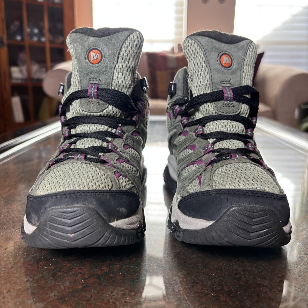 Merrell Moab 3 Mid Waterproof Hiking Boots Women's 6.5 Green Trail Outdoor Shoes