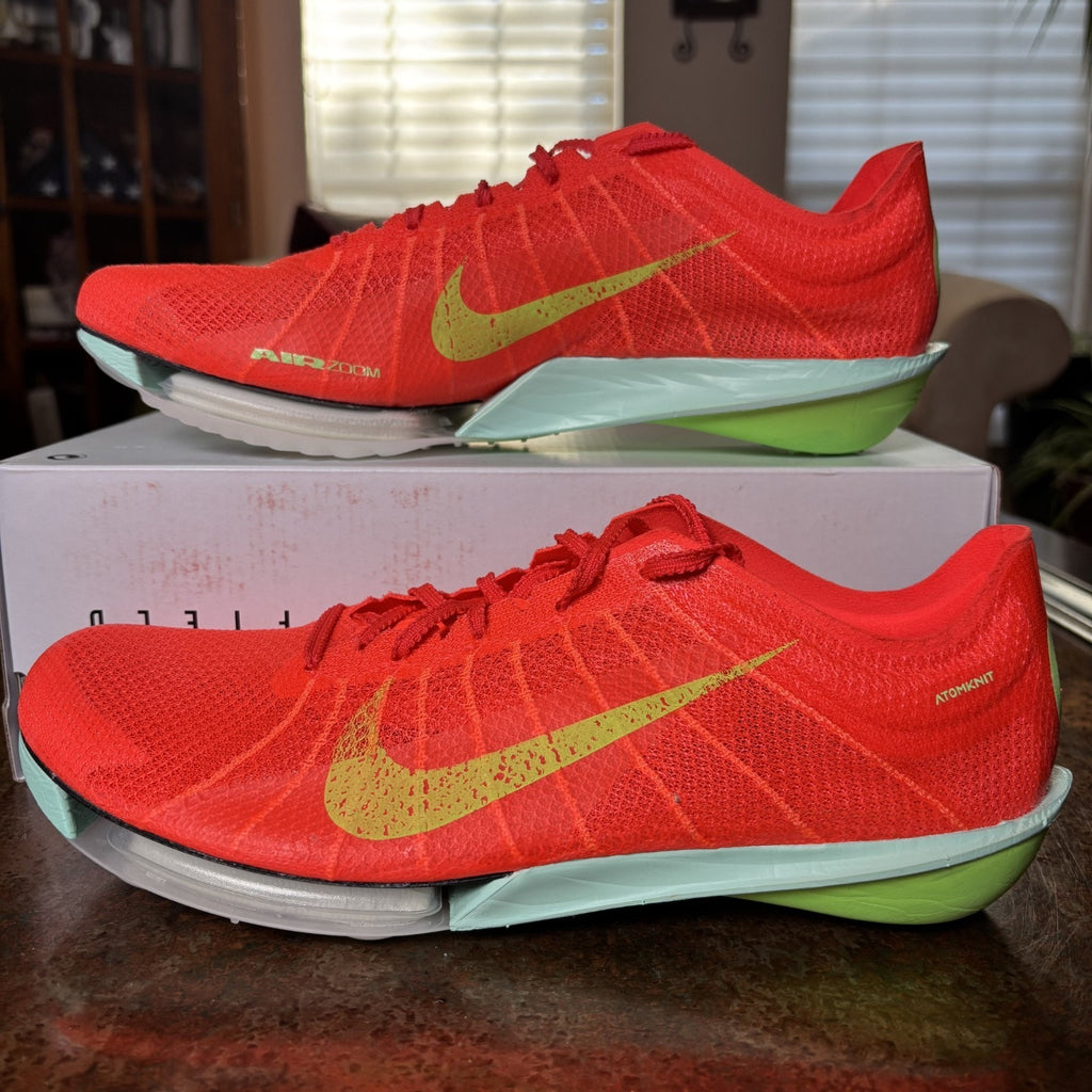 Nike Air Zoom Victory 2 Track Spikes Mens Size 12 Crimson Red Lime Performance