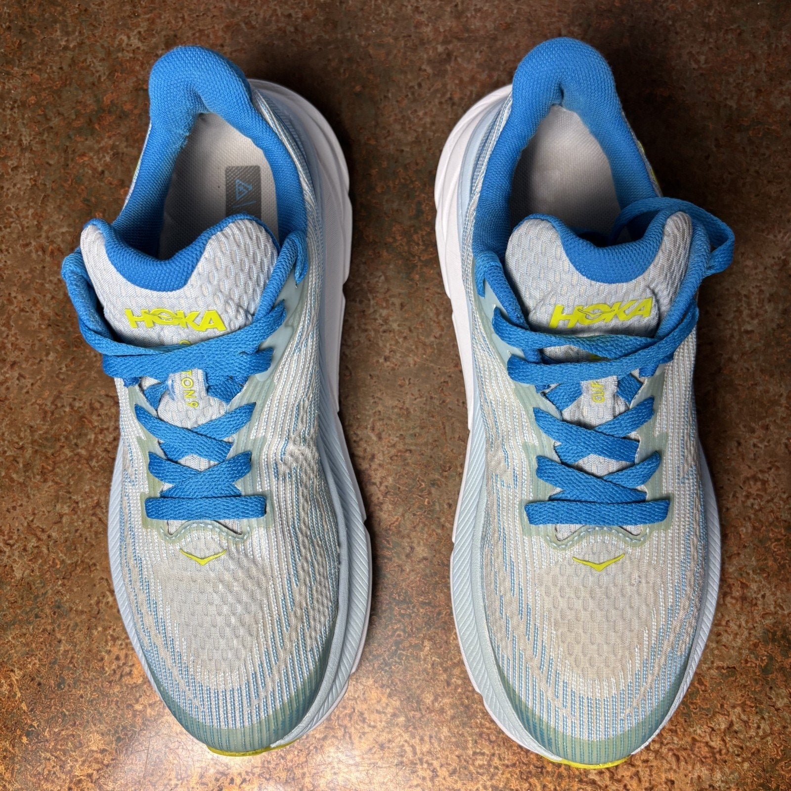 Hoka One One Clifton 9 Shoes Women's Size 7 Blue Athletic Road Running Sneakers