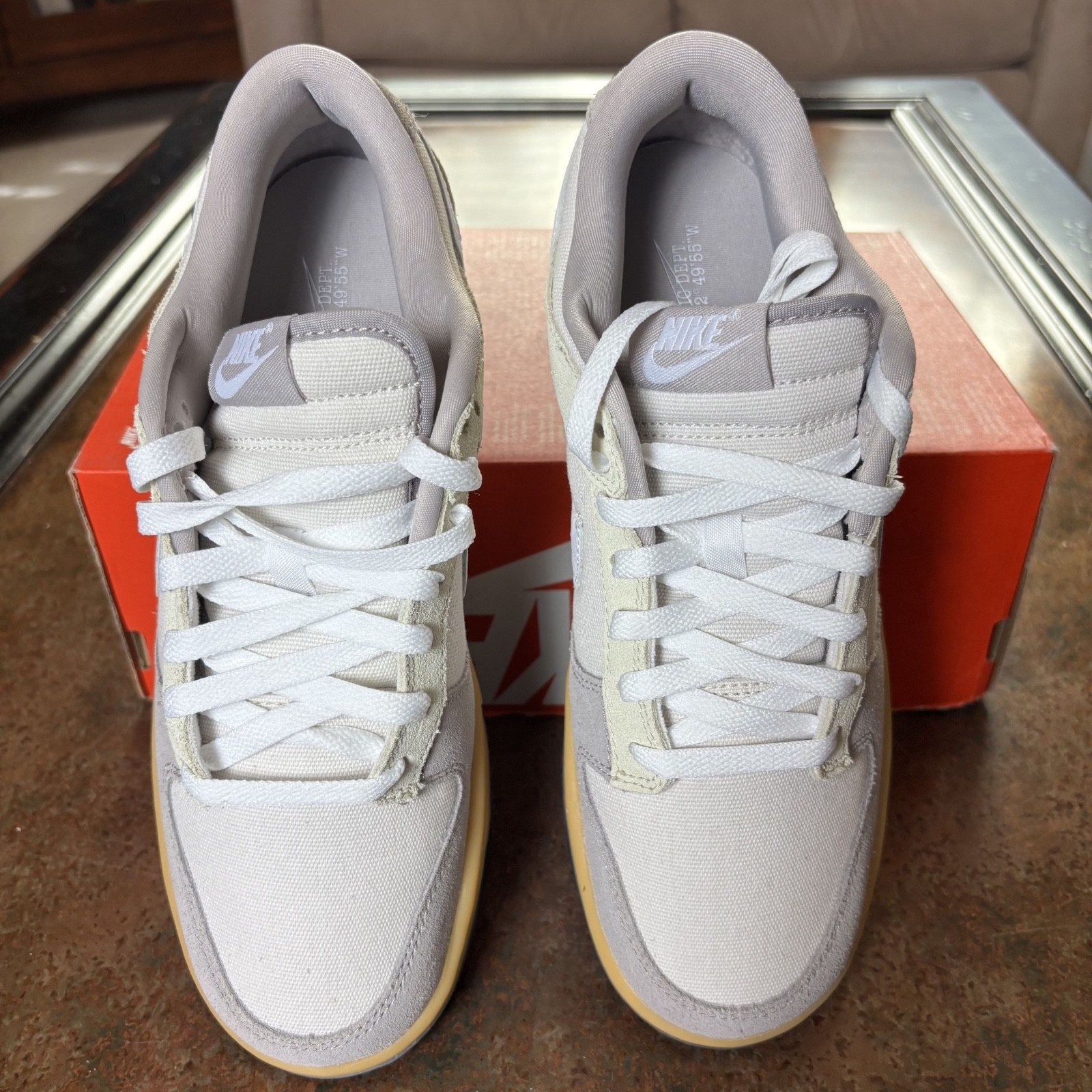 Nike Dunk Low Shoes Mens Size 8 Grey Gum Suede & Canvas Casual Lifestyle Sneaker