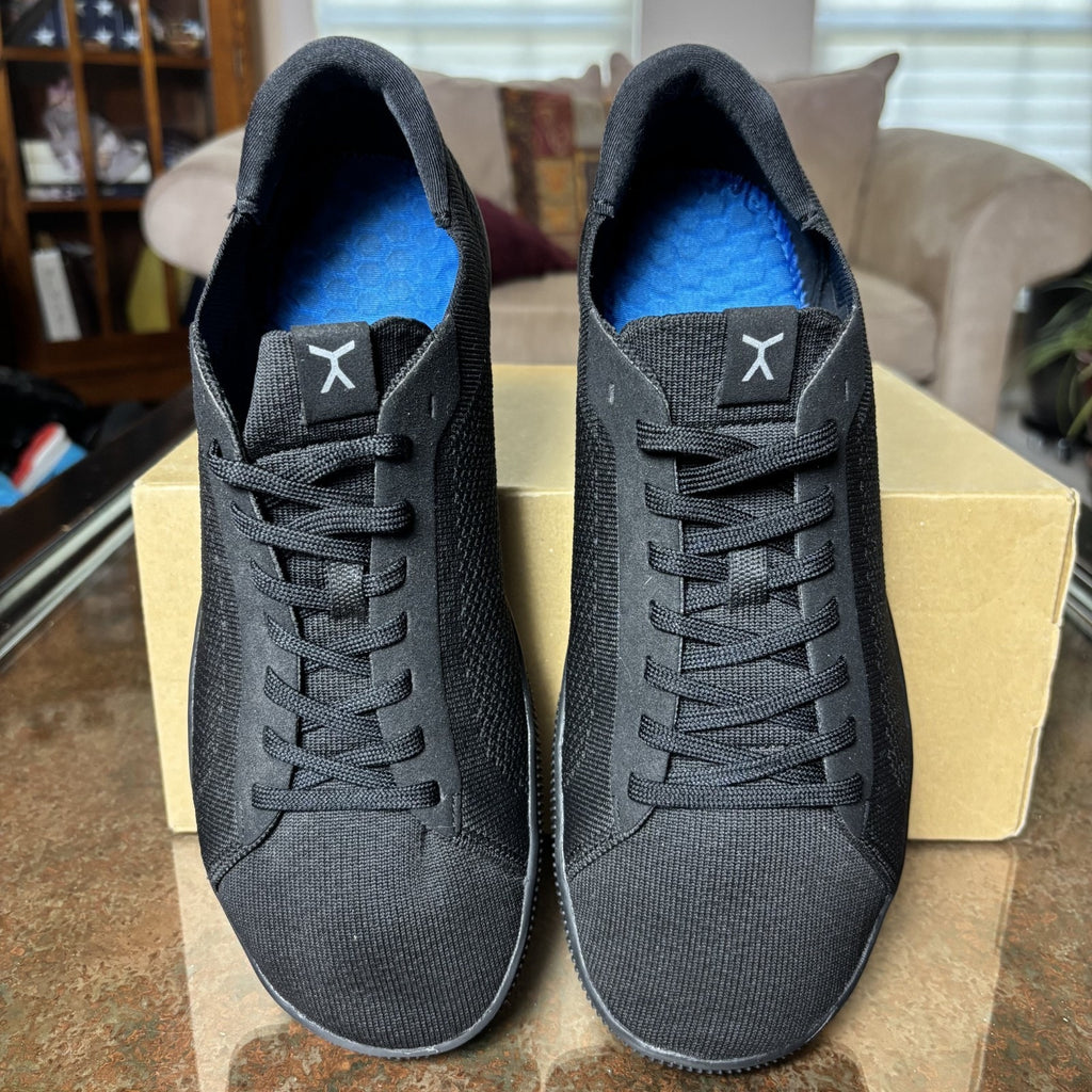 Flux Adapt Trainer Mens 11.5 Black Knit Minimalist Barefoot Athletic Gym Sneaker