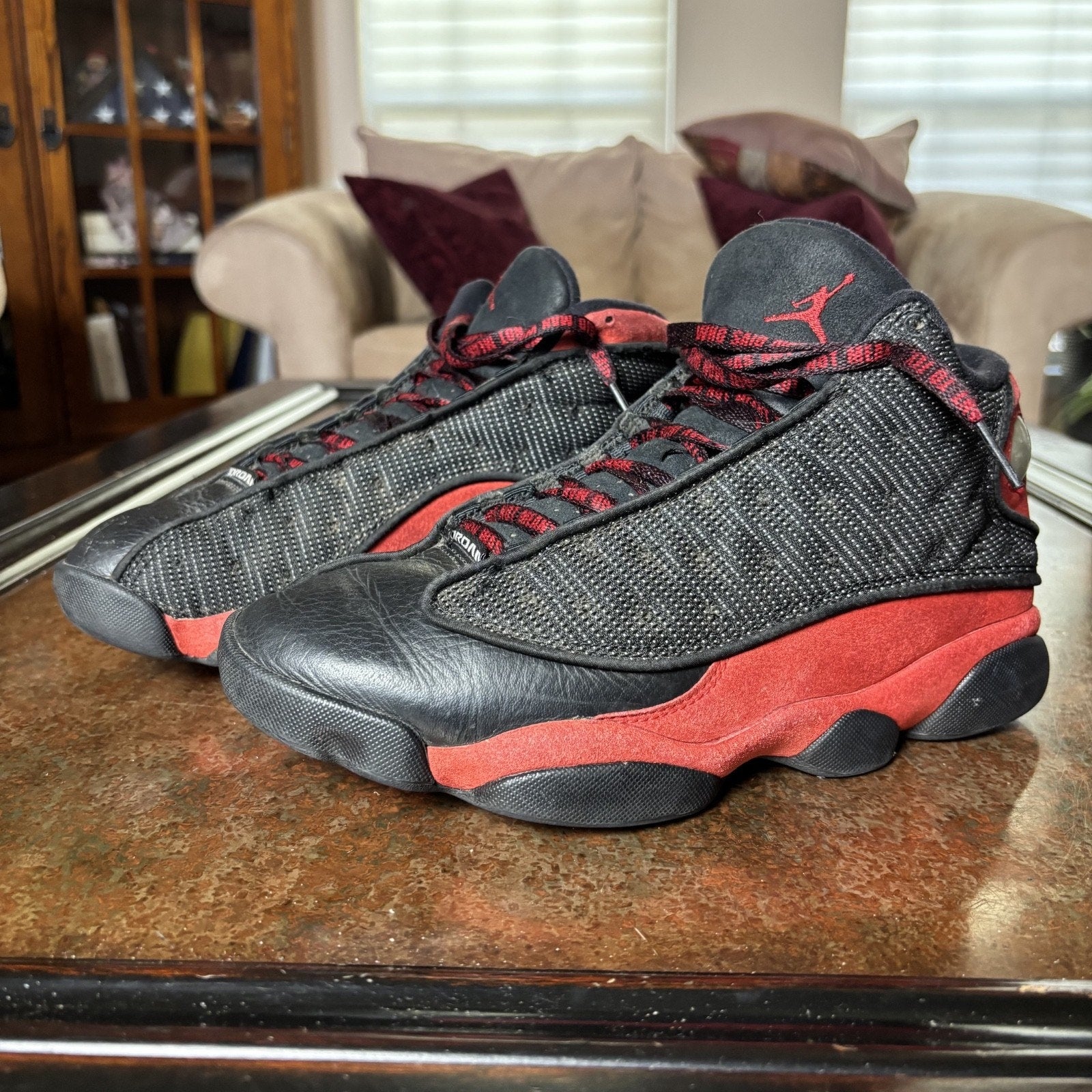 Nike Air Jordan 13 Retro Bred Basketball Shoes Mens Sz 8 Black Red Sneakers 2018
