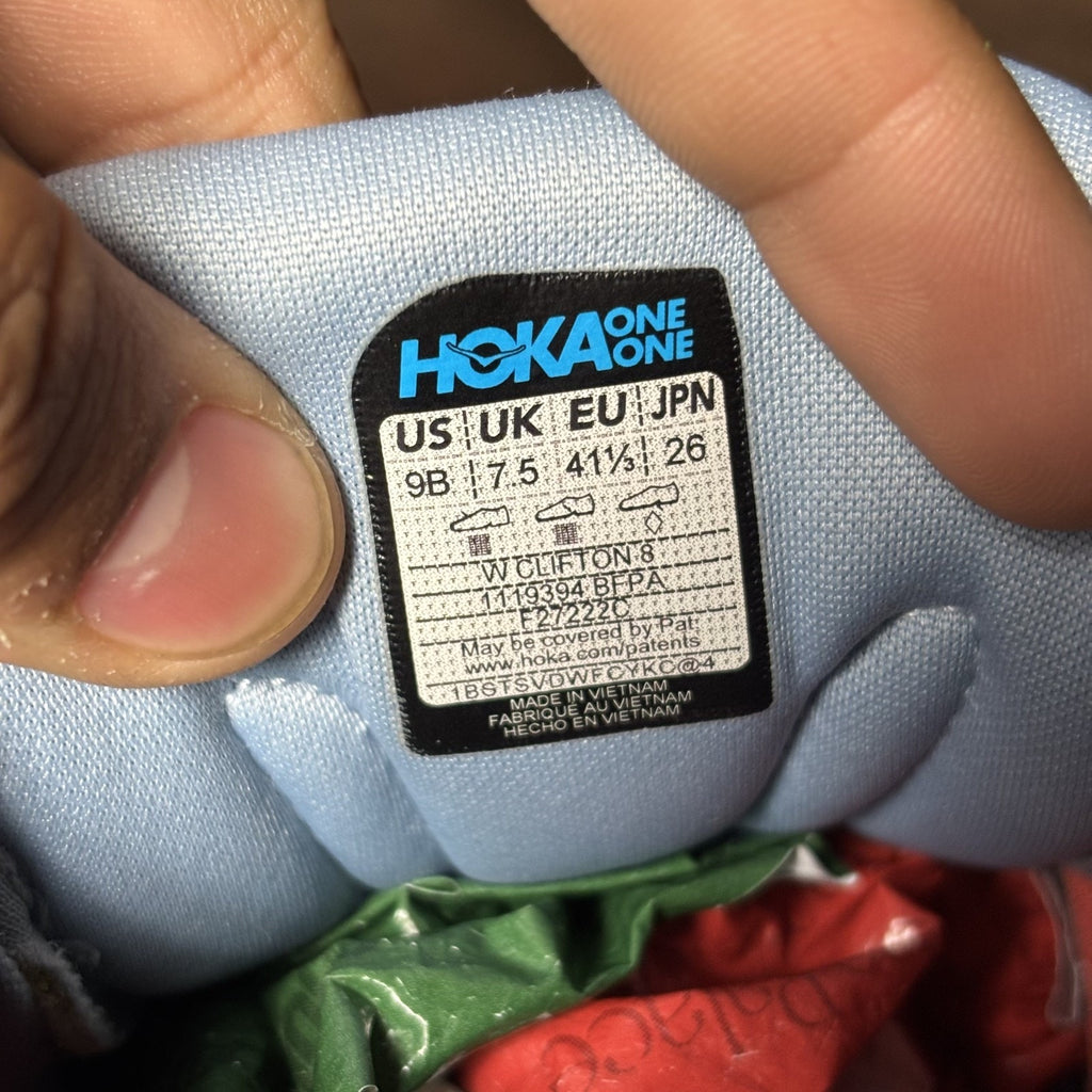 Hoka One One Clifton 8 Shoes Women's Size 9 Blue Road Running Athletic Sneakers