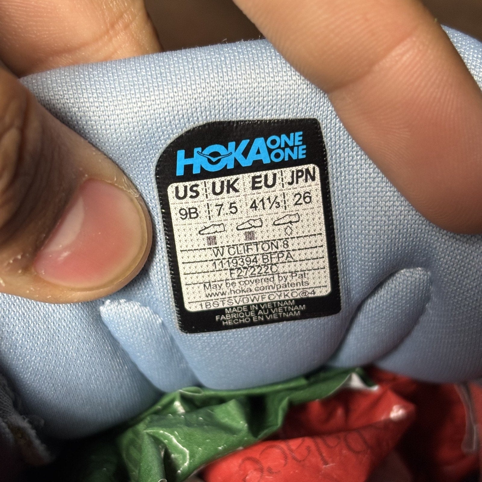 Hoka One One Clifton 8 Shoes Women's Size 9 Blue Road Running Athletic Sneakers