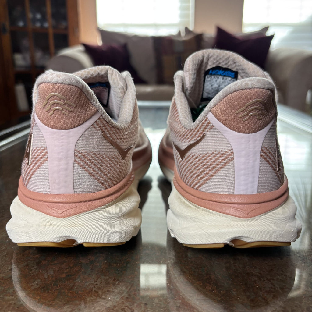 Hoka One One Clifton 9 Shoes Womens Size 9.5 Pink Road Running Athletic Sneakers