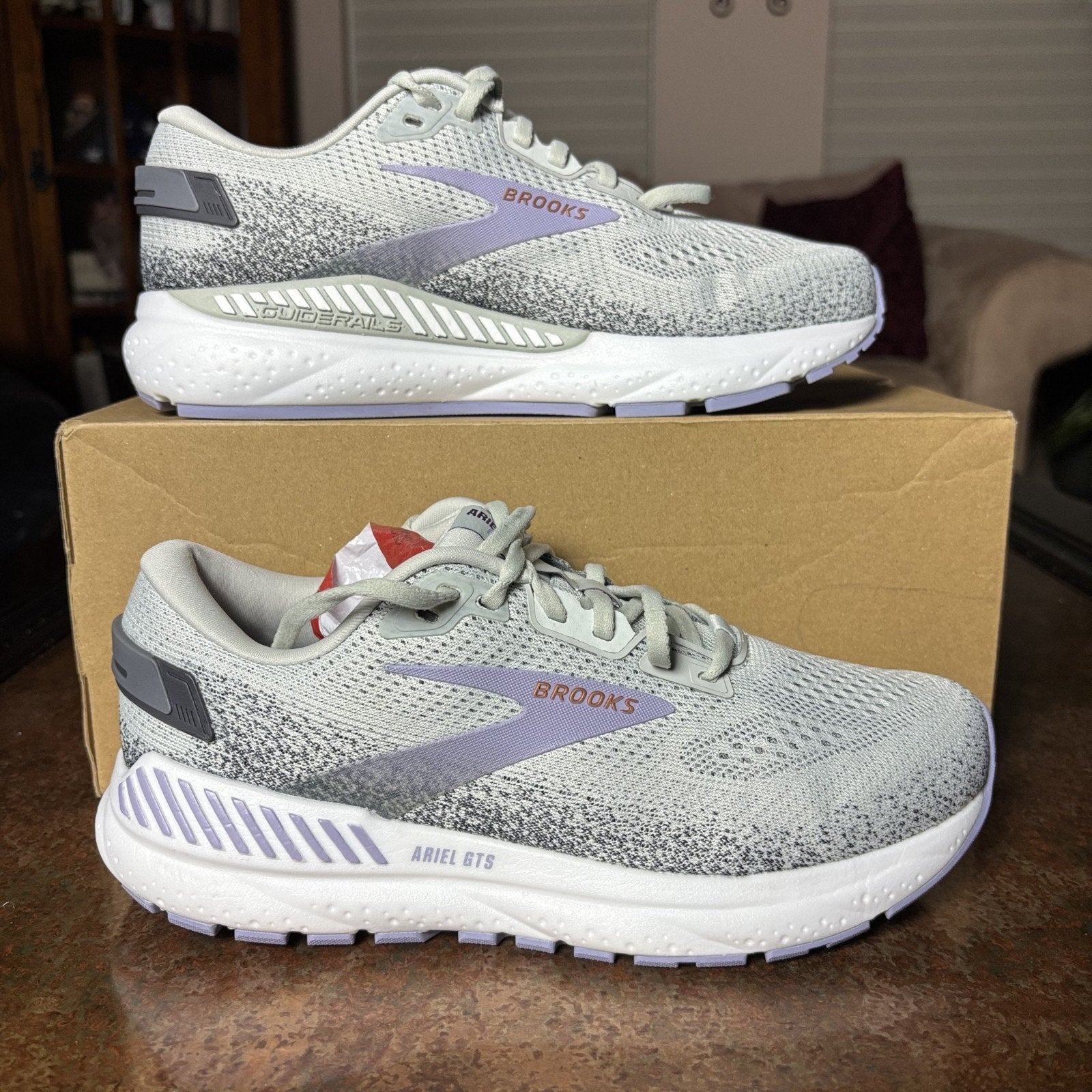 Brooks Ariel GTS 24 Shoes Women's 8.5 Grey Purple Road Running Comfort Stability