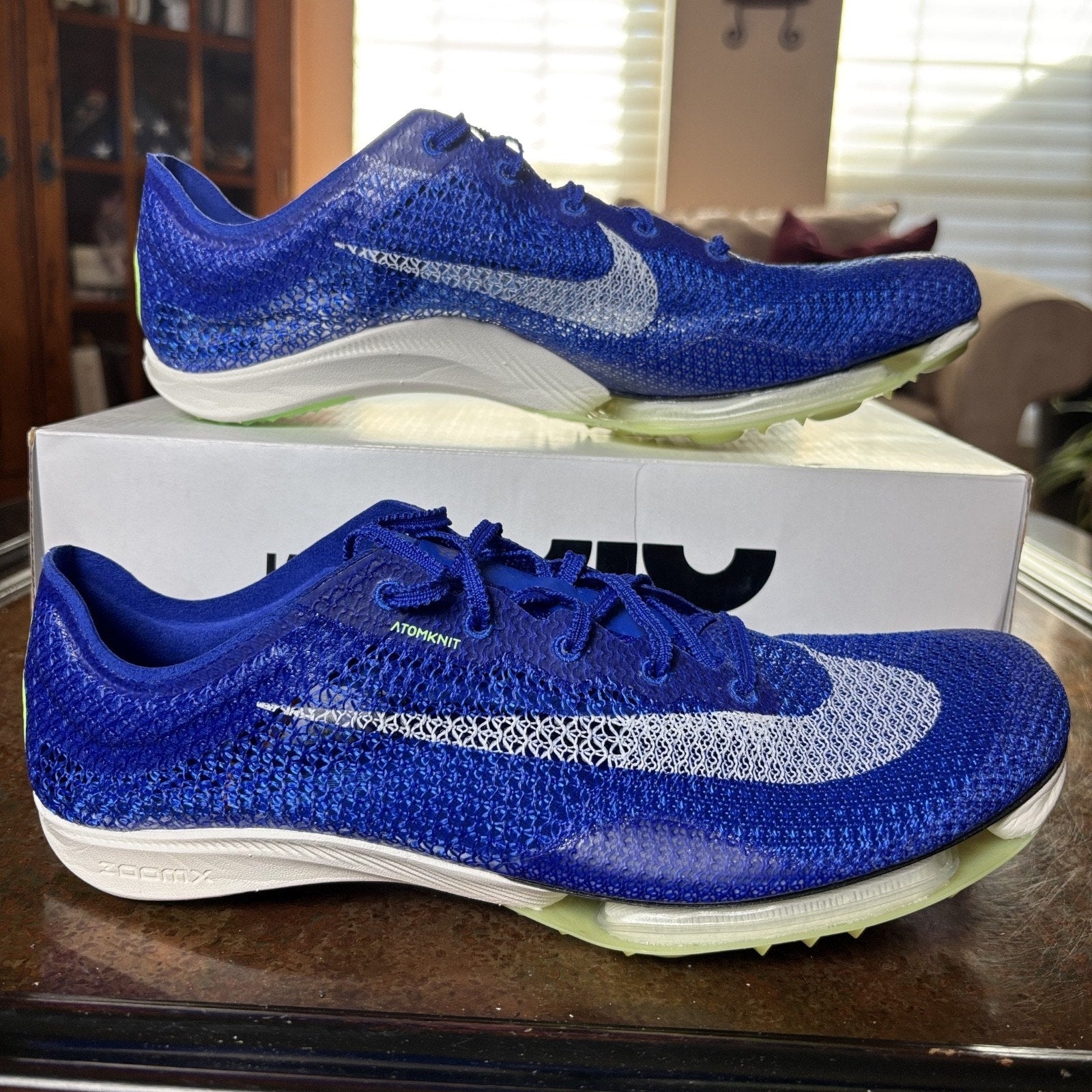 Nike Air Zoom Victory Track Spikes Mens Size 11 Racer Blue White Performance NEW