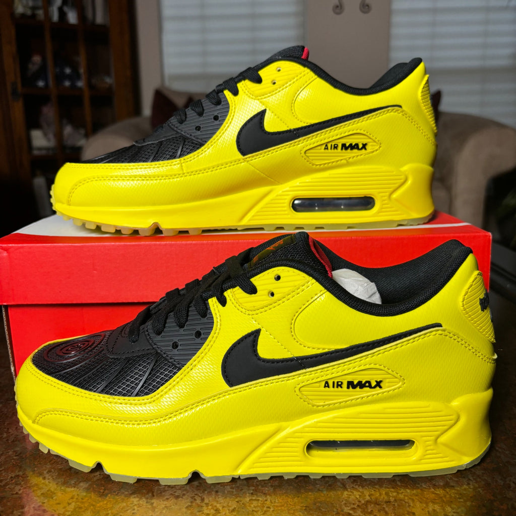 Nike Air Max 90 Total 90 Laser Shoes Soccer Casual Retro Yellow Black Mens Sizes