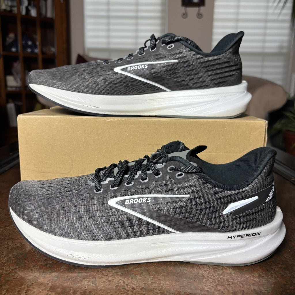 Brooks Hyperion Mens Size 11.5 Grey Black Athletic Road Running Shoes Sneakers