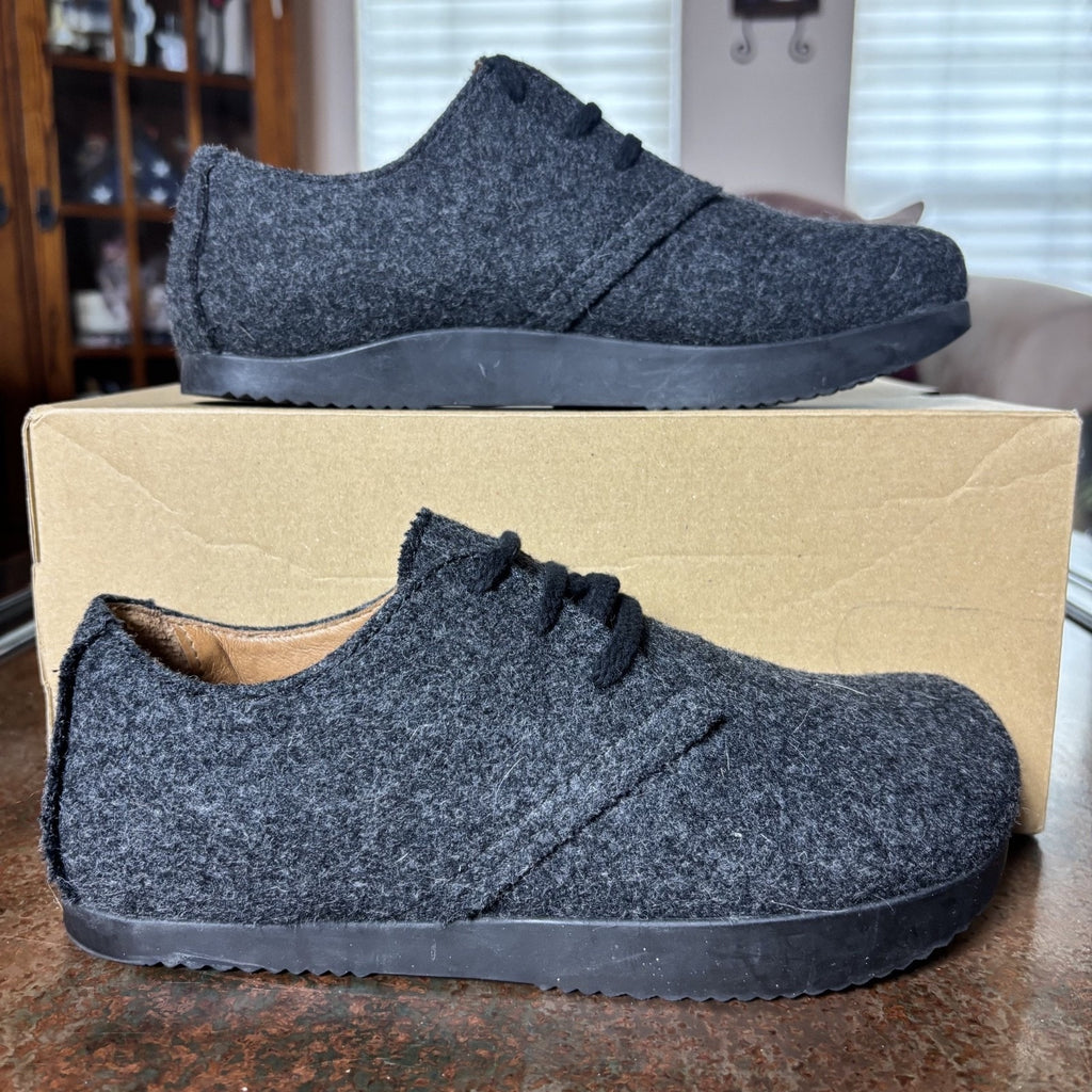 Kalso Earth Faroe Lokah Shoes Women's 9 Black Wool Wellness Man Made Sneakers