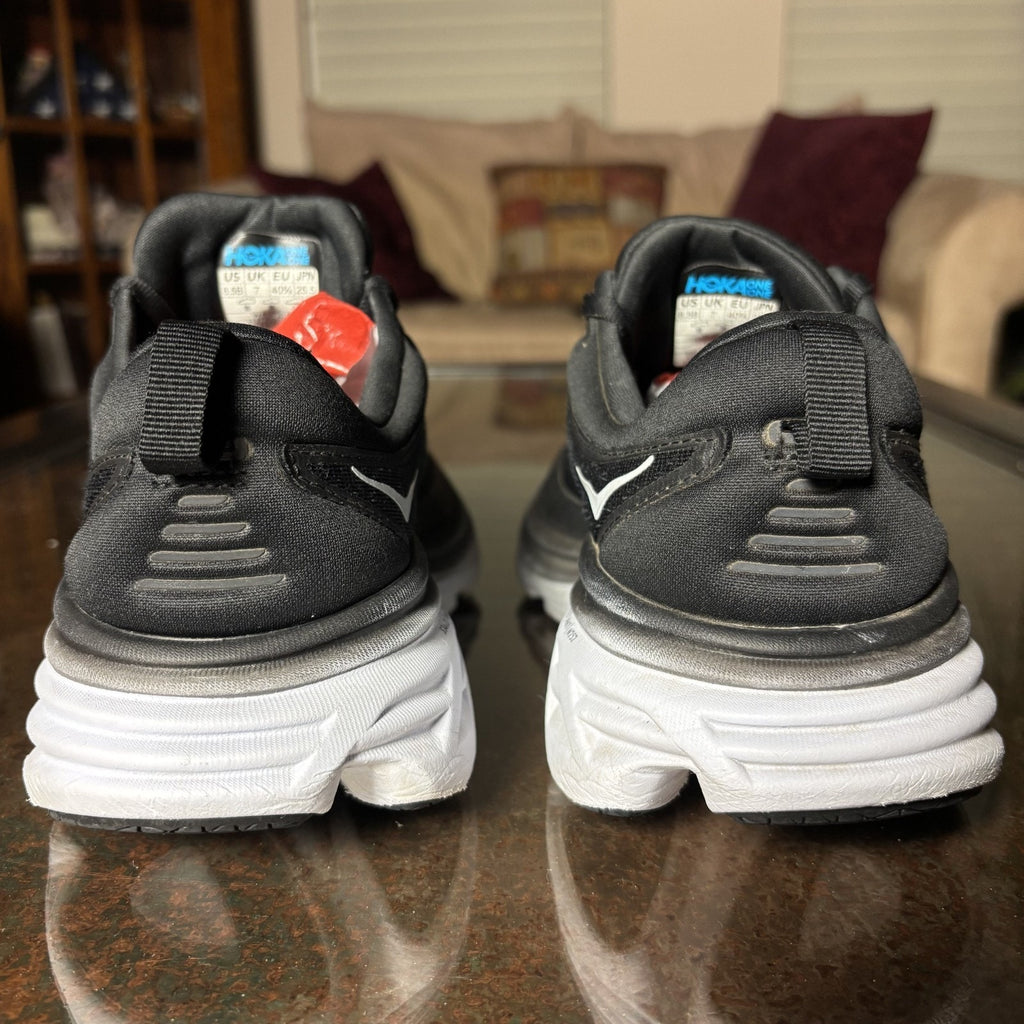 Hoka One One Bondi 8 Shoes Women's 8.5 Black Road Running Athletic Gym Sneakers