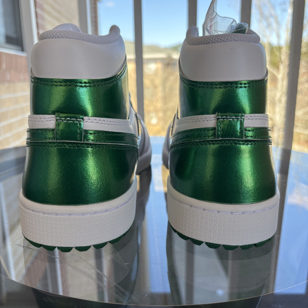 Nike Jordan 1 Retro High Golf White Metallic Pine Green Golf Shoe Mens Sizes NEW