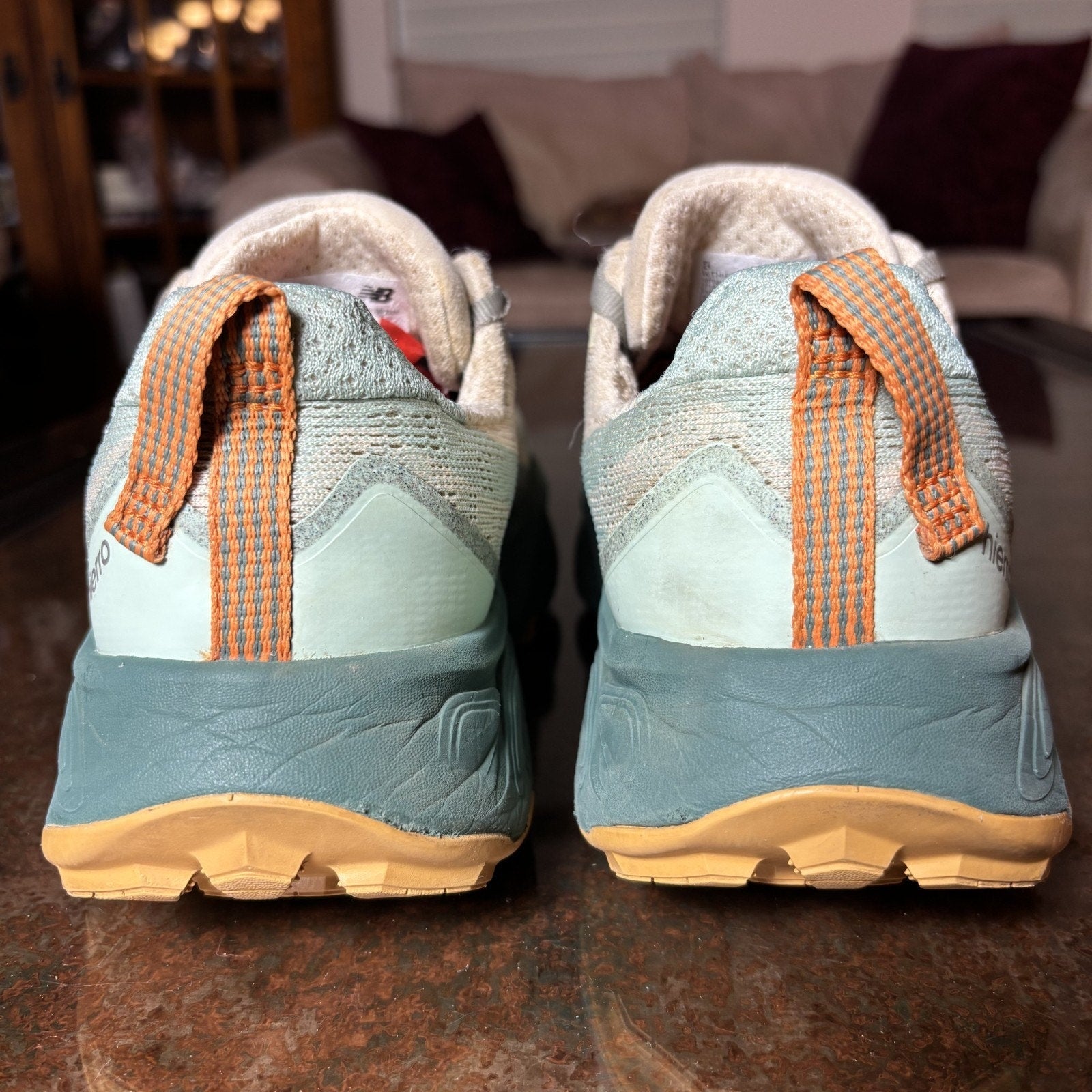New Balance Fresh Foam X Hierro V9 Shoes Women's 8.5 Beige Green Trail Running