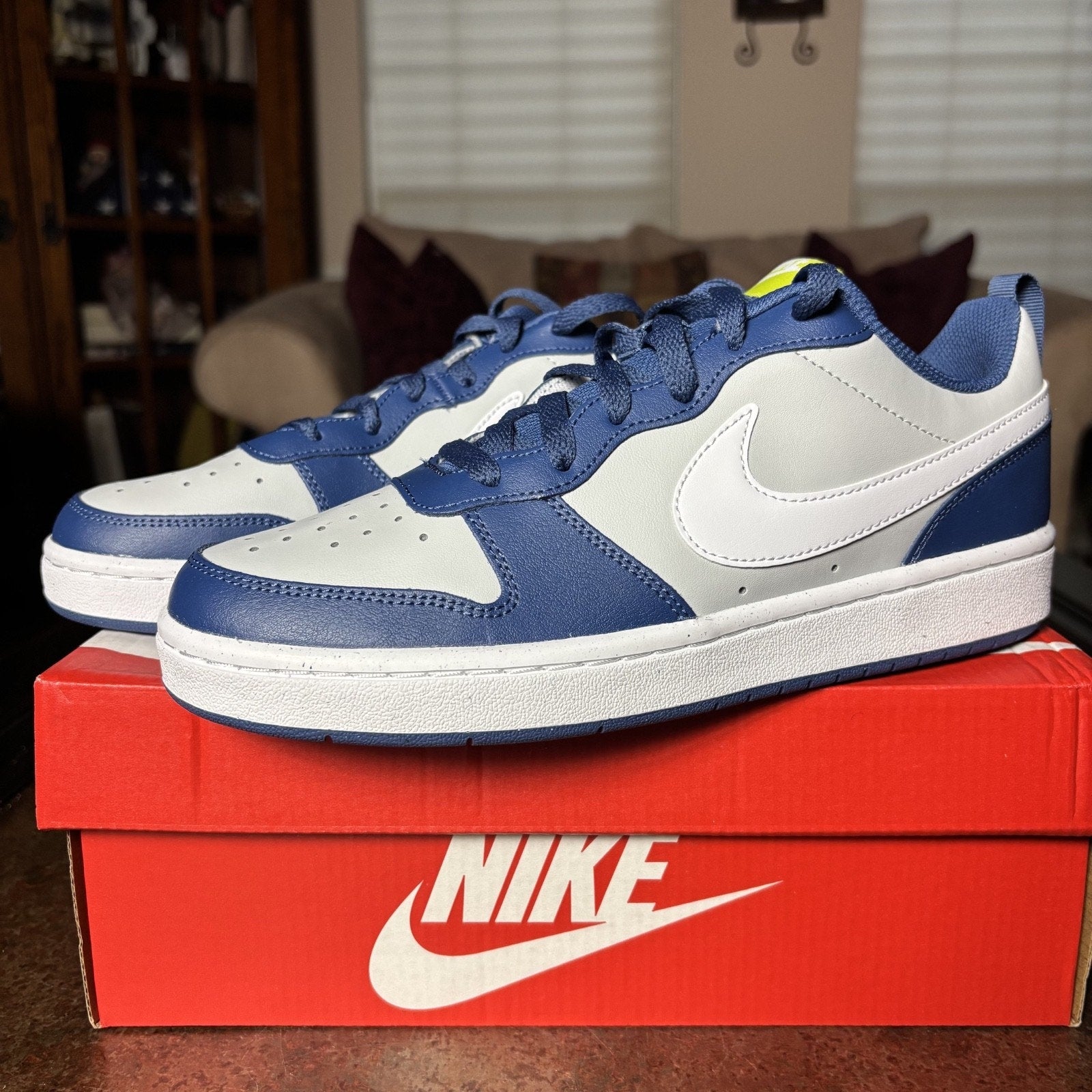 Nike Court Borough Low 2 Blue Grey Lifestyle Casual Shoes Sneakers Boys Sizes