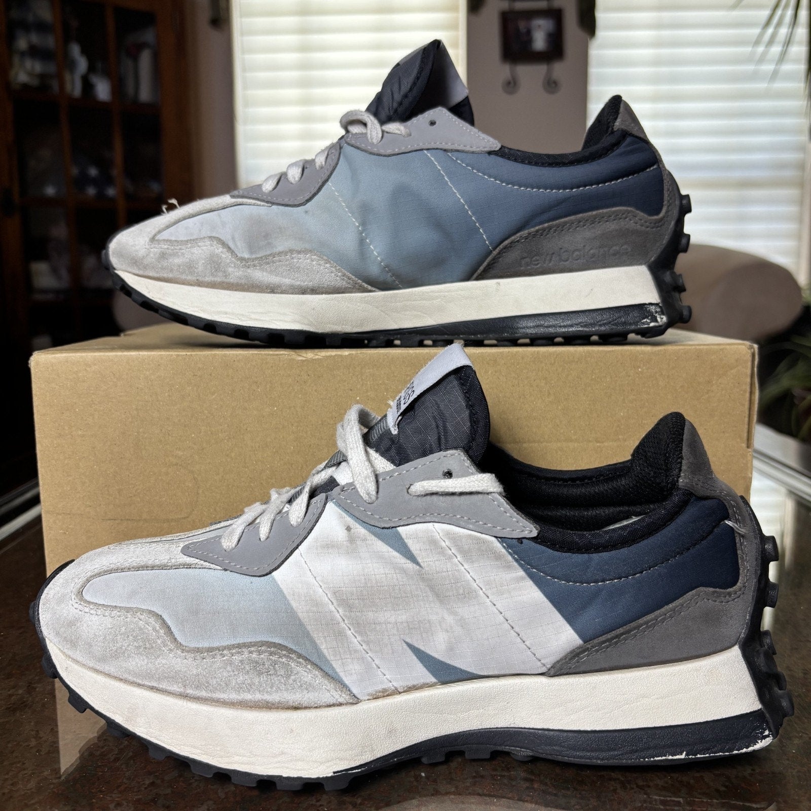 New Balance x FIGS 327 Shoes Men's 8.5 Grey Blue White Lifestyle Casual Sneakers