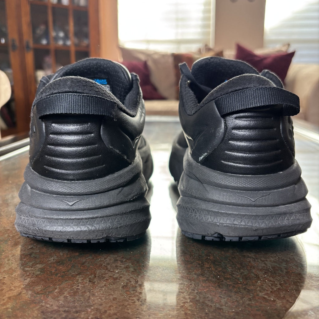 Hoka One One Bondi SR Shoes Women's 9.5 Black Leather Road Running Athletic Grip