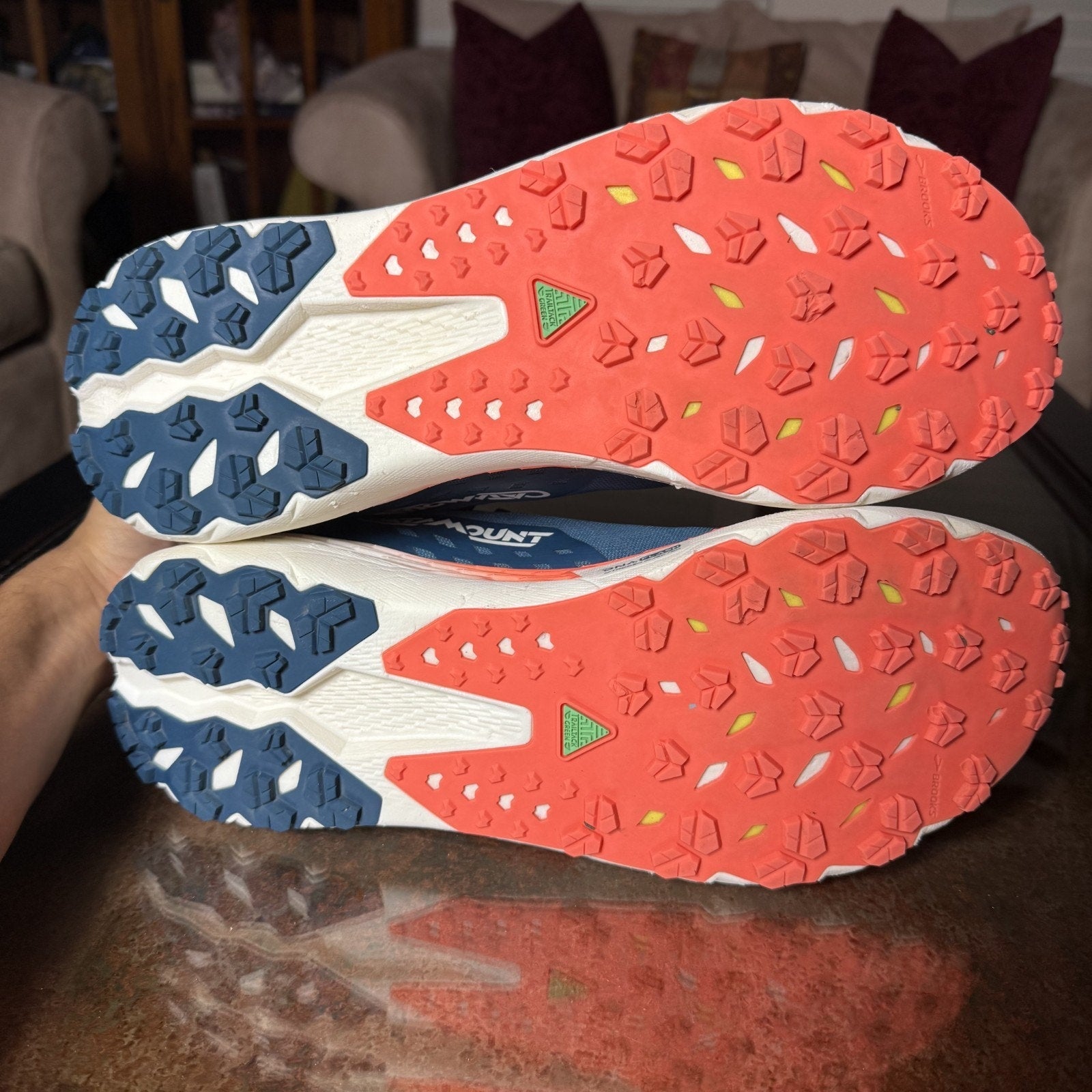 Brooks Catamount 4 Shoes Mens Size 15 Blue Orange Trail Running Athletic Sneaker