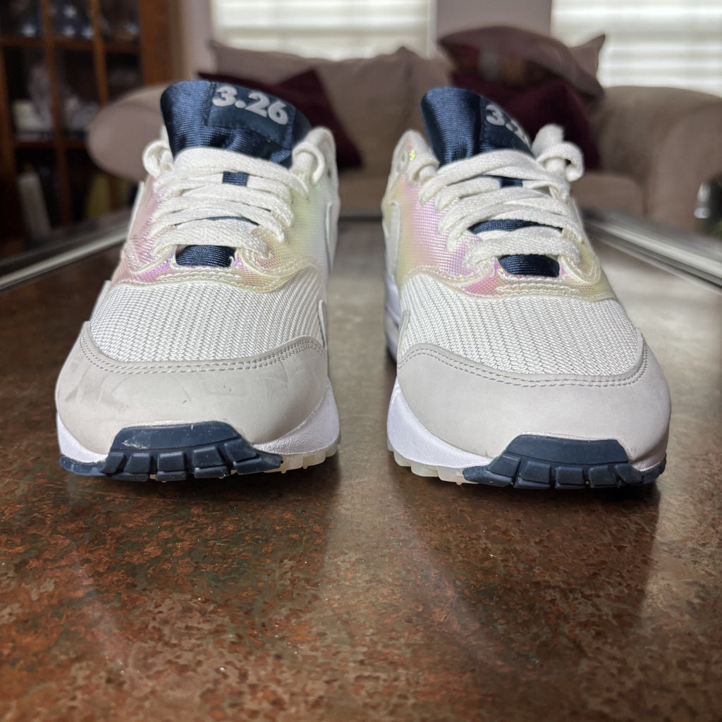 Nike Air Max 1 AMD Shoes Women's 8 White Iridescent La Ville Lumiere Sneakers