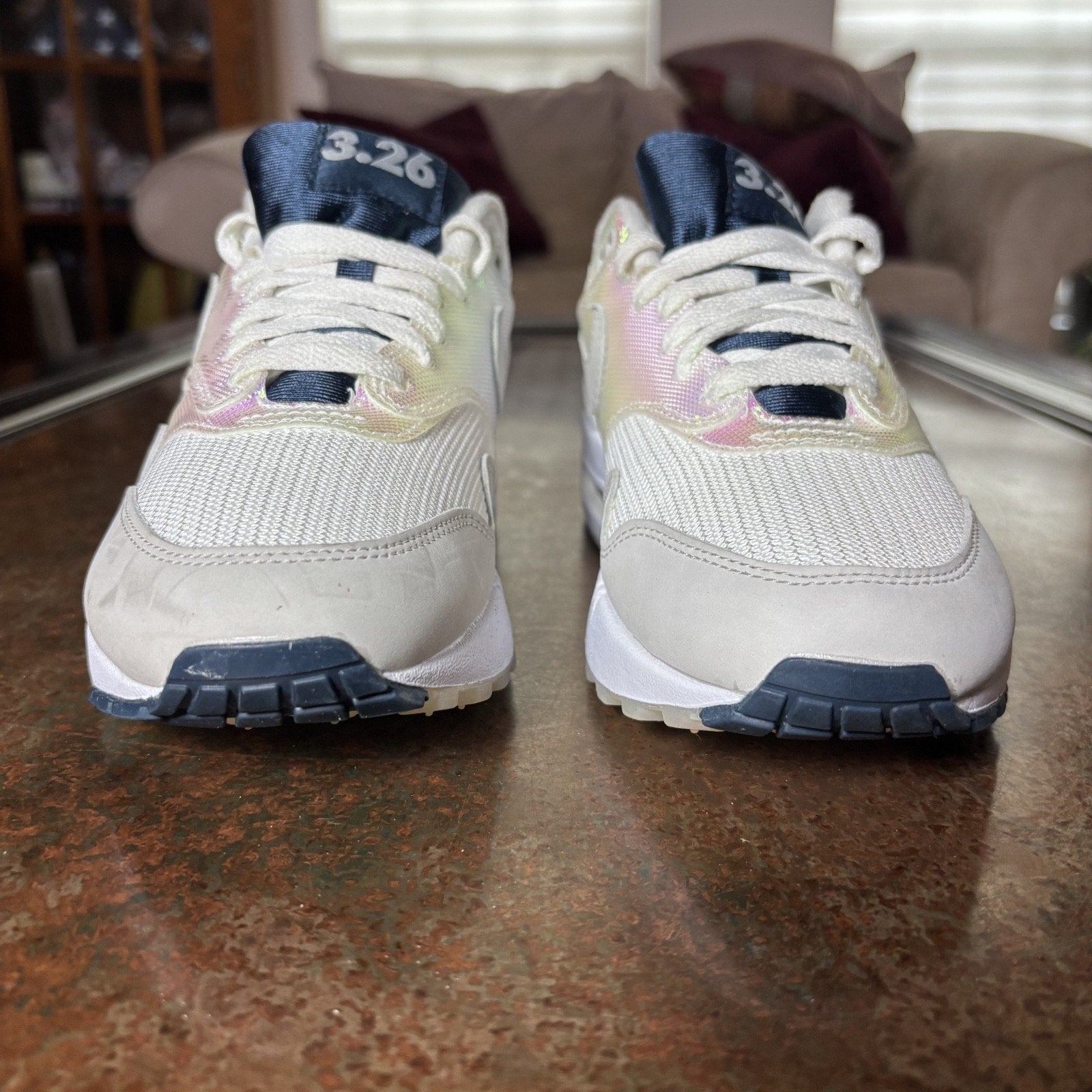 Nike Air Max 1 AMD Shoes Women's 8 White Iridescent La Ville Lumiere Sneakers