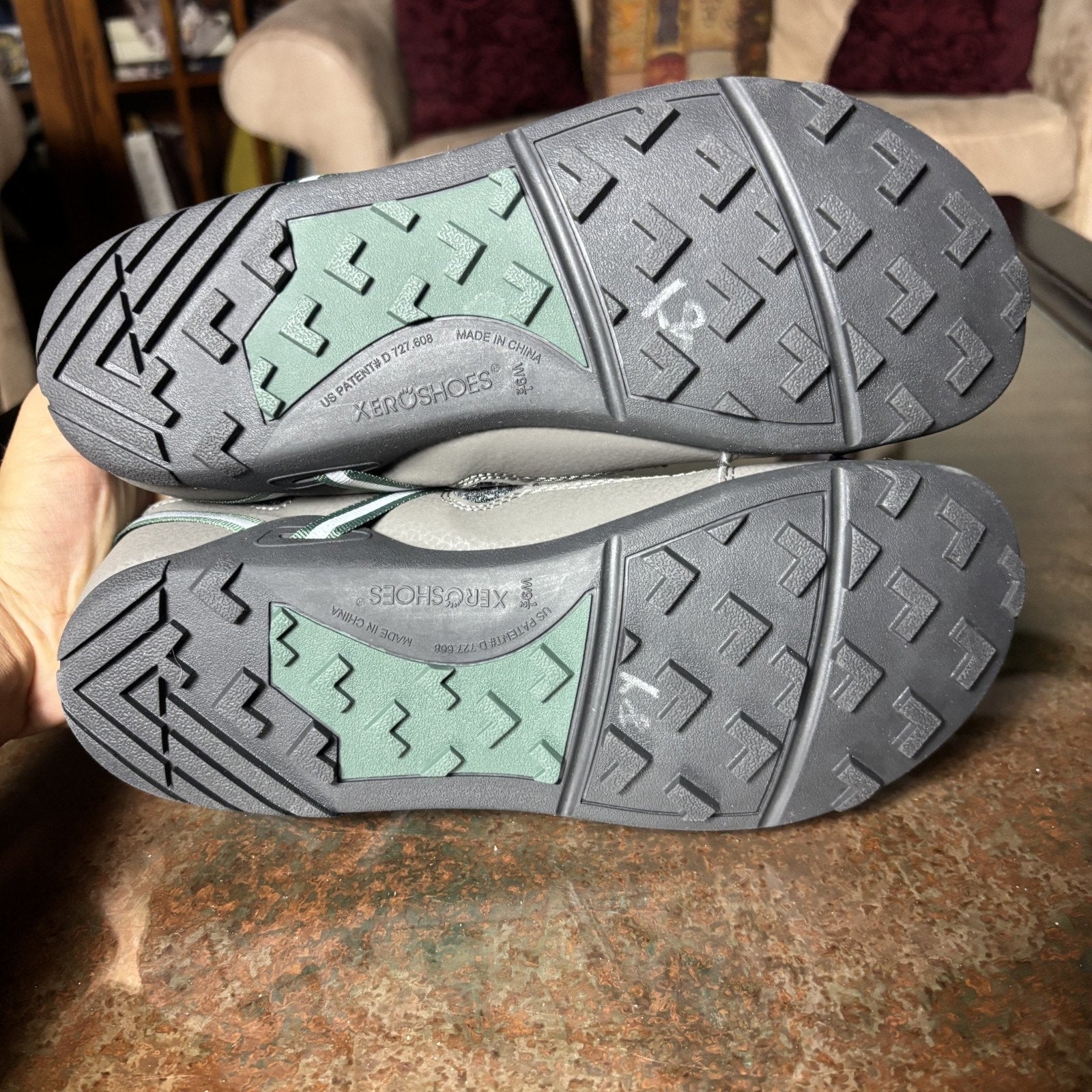 Xero Shoes TerraFlex Women's 9.5 Grey Green Barefoot Minimalist Trail Athletic