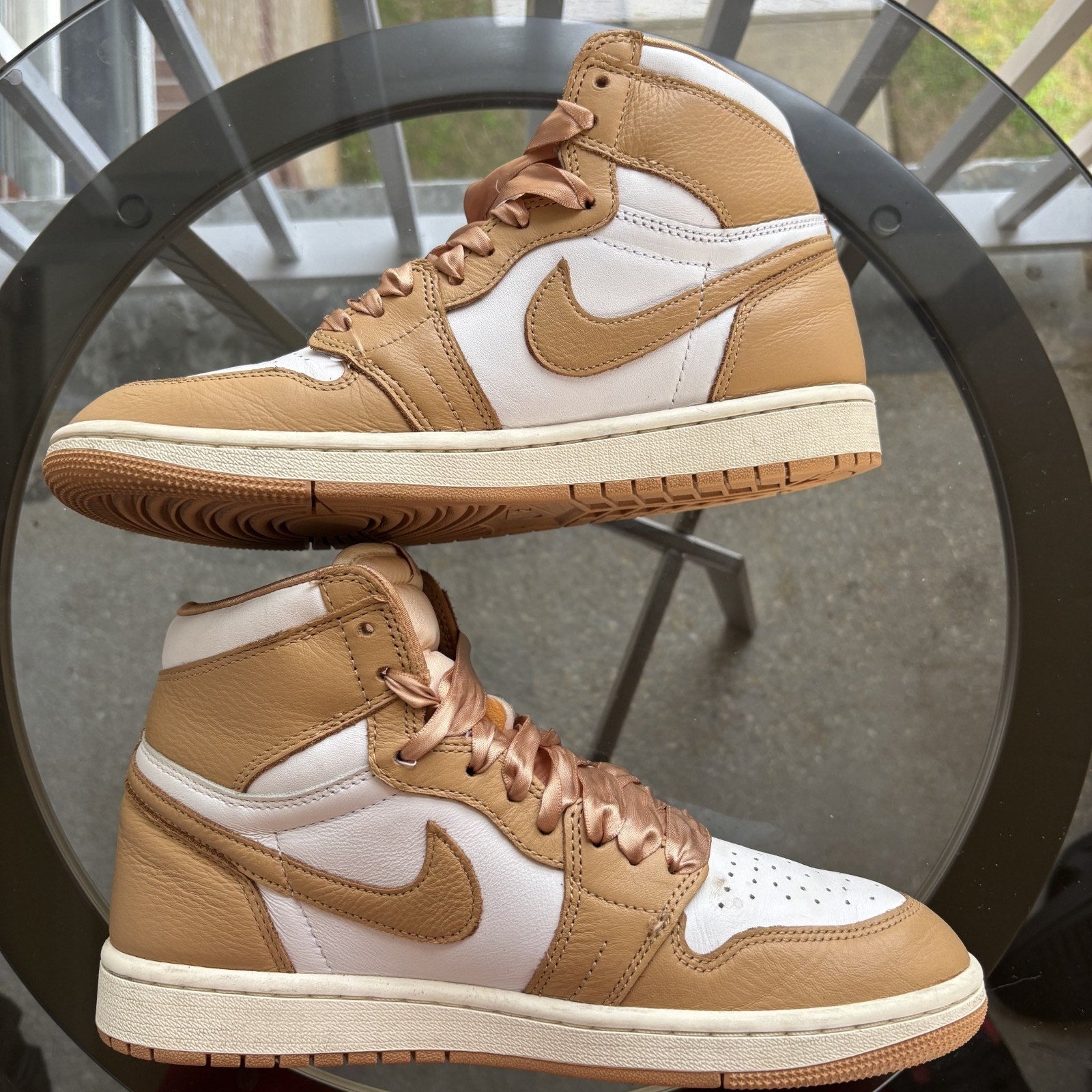 Air Jordan 1 Retro High OG Shoes Women's Size 9 Praline White Lifestyle Sneakers