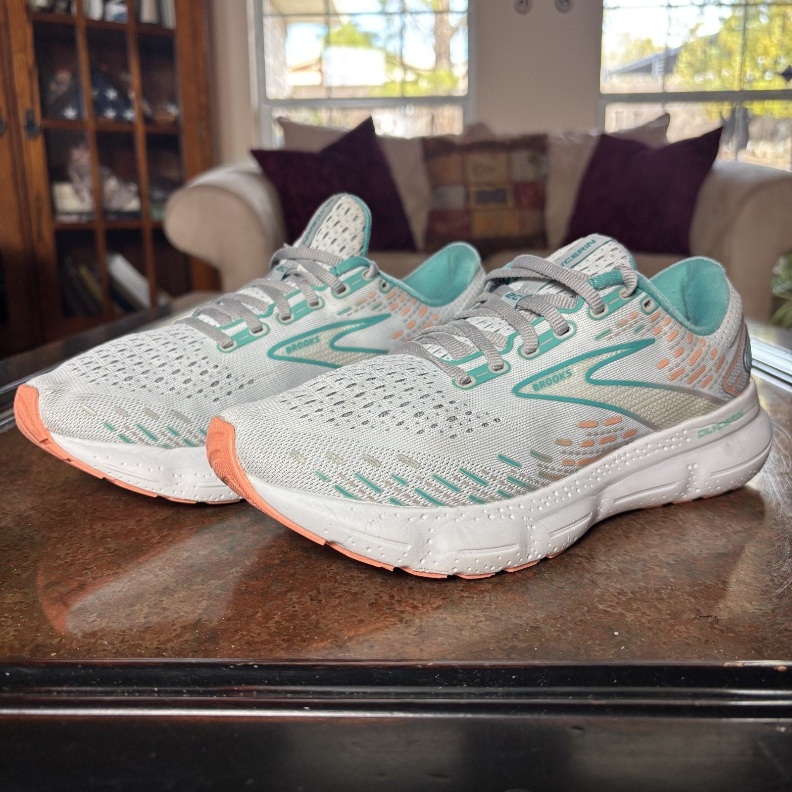 Brooks Glycerin 20 Shoes Women's Sz 10.5 White Running Athletic Comfort Sneakers