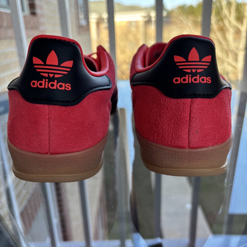 Adidas Originals Gazelle Indoor Shoes Red Black Suede Athletic JR6304 Mens Sizes