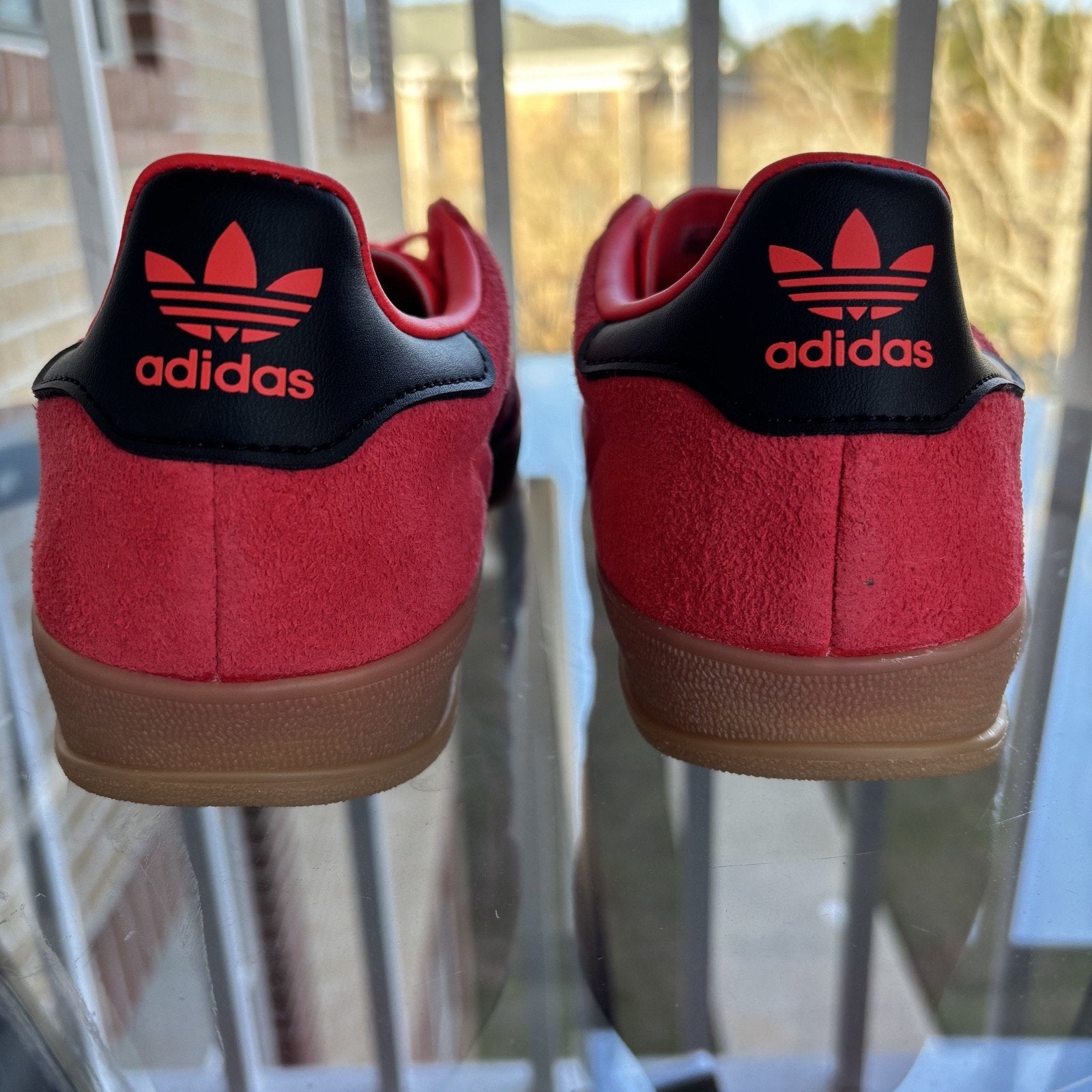 Adidas Originals Gazelle Indoor Shoes Red Black Suede Athletic JR6304 Mens Sizes